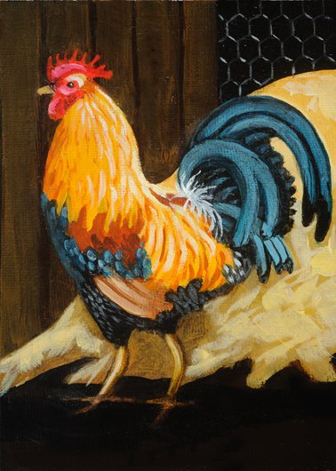 English Rooster - 3x5 Oil on Panel - SFG 2012.jpg