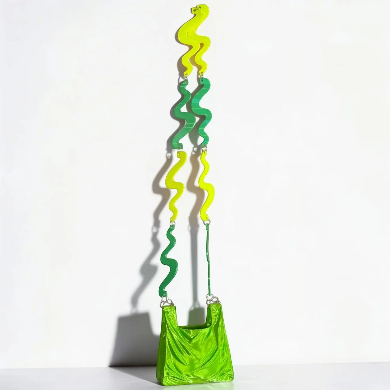 The BAE-G  Solid body purse in Neon Slime