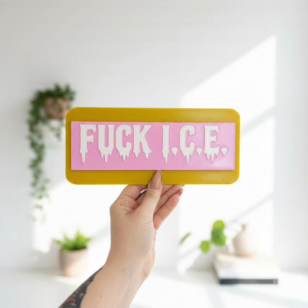 FUCK ICE street sign decor
