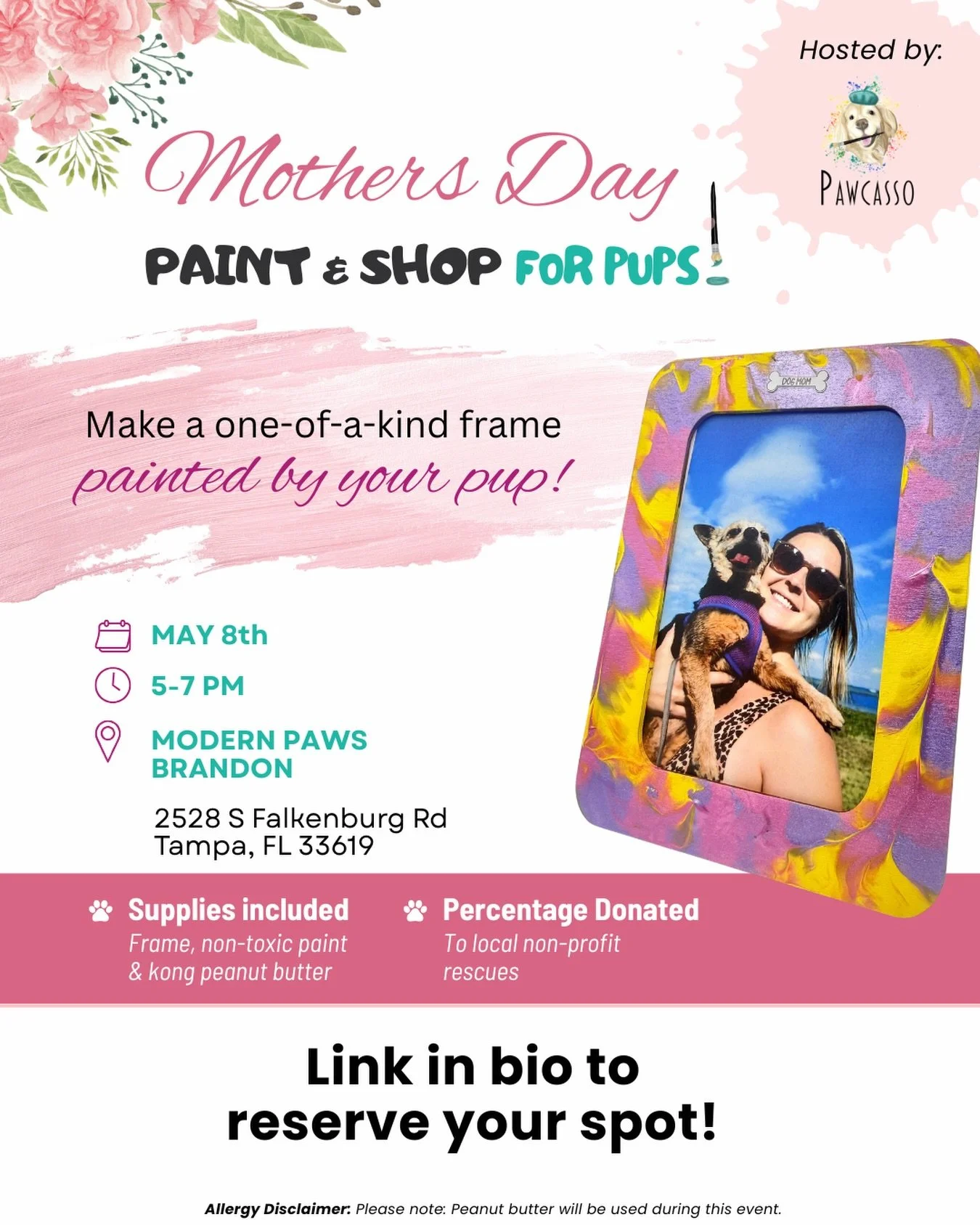 Mother&rsquo;s Day just got a whole lot cuter 🐾💐

Join us at @themodernpaws (Brandon) on May 8th for a Paint &amp; Shop experience made just for dog moms! Create a one-of-a-kind keepsake with your pup using our NEW photo frames, because memories li