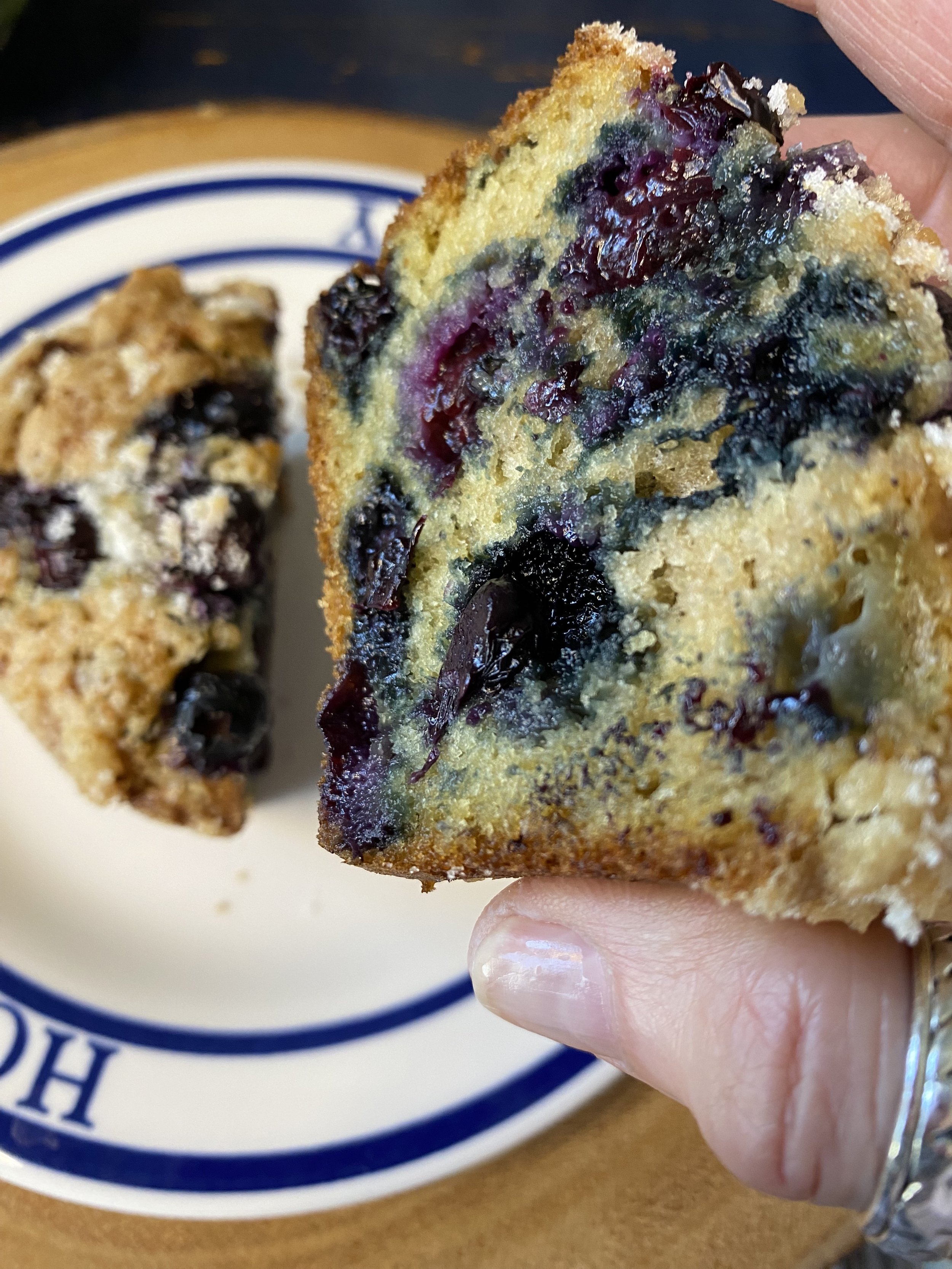Giant Organic Blueberry cut in half