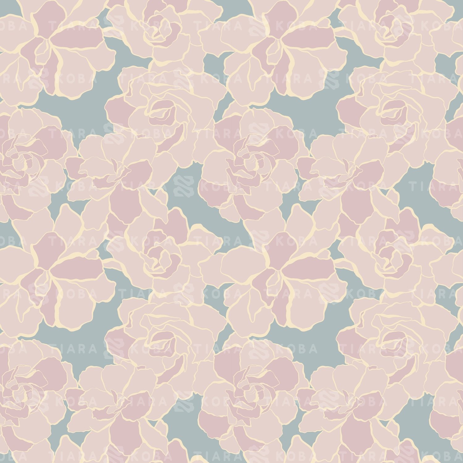 Sapphire - Gardenia Surface Pattern Digital File