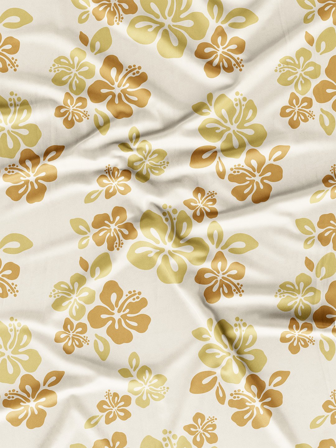 Off White - Retro Hibiscus Surface Pattern Digital Download