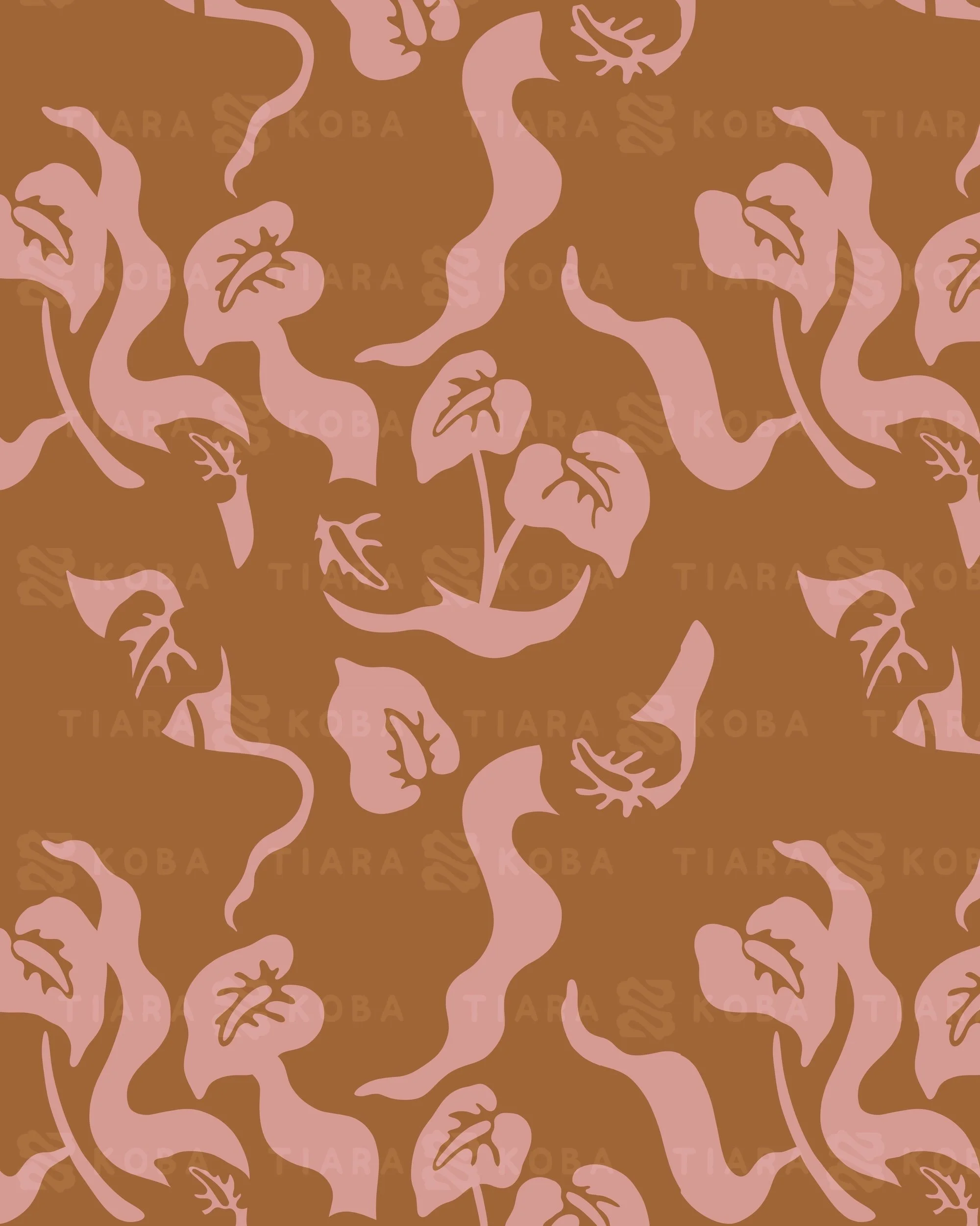 Burnt Orange - Anthurium Dream Surface Pattern Digital File