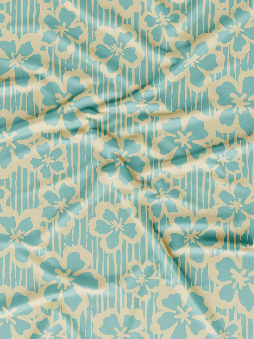 Seafoam - Pua Stripes Surface Pattern Digital Download