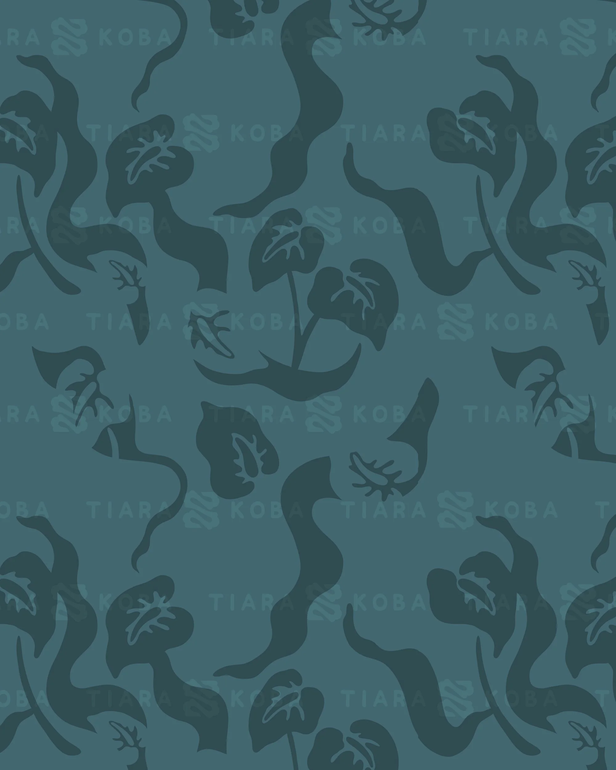 Deep Turquoise - Anthurium Dream Surface Pattern Digital File