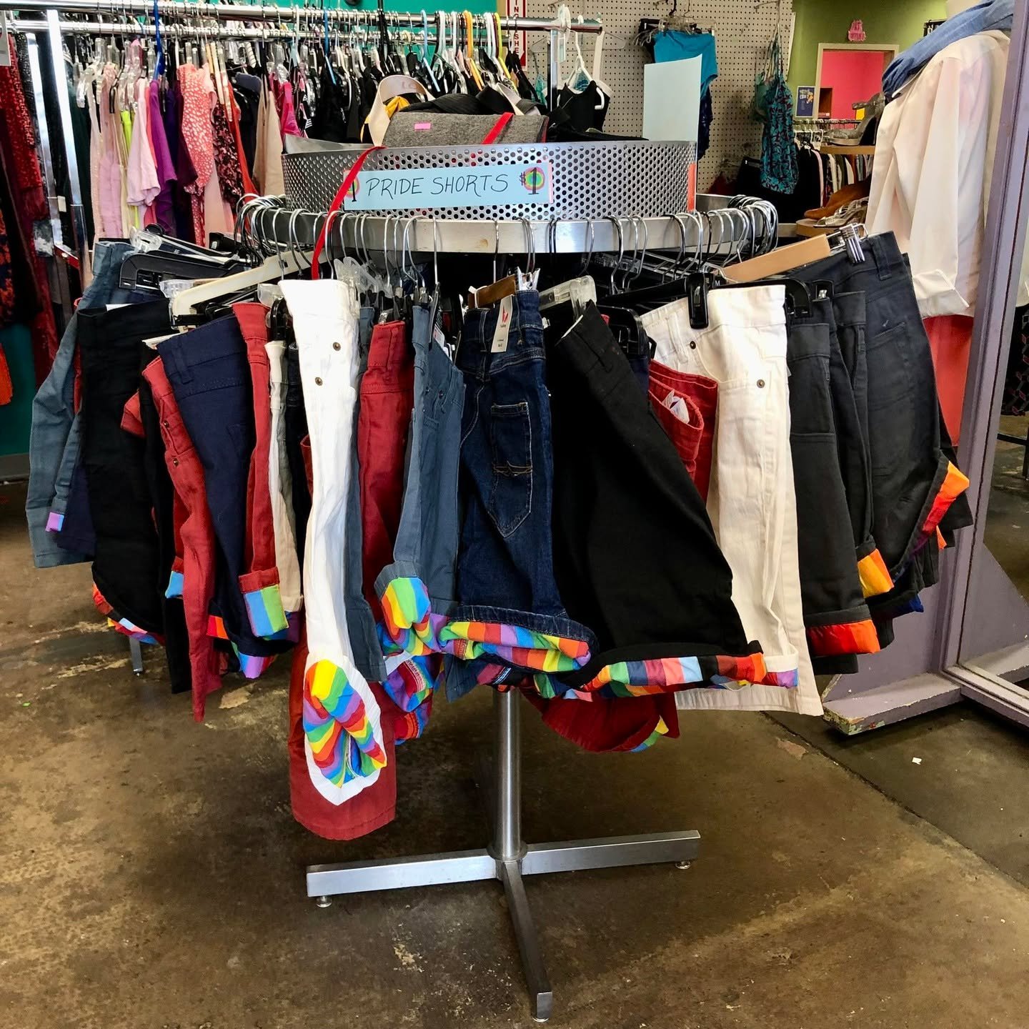 Get your rainbow on! 🌈 Pride shorts are just $1 at Diversity Thrift. Come see us. We&rsquo;re open 10 to 6 daily at 1407 Sherwood Ave RVA 23220.
#pridemonth #Pride2025 #pridewear