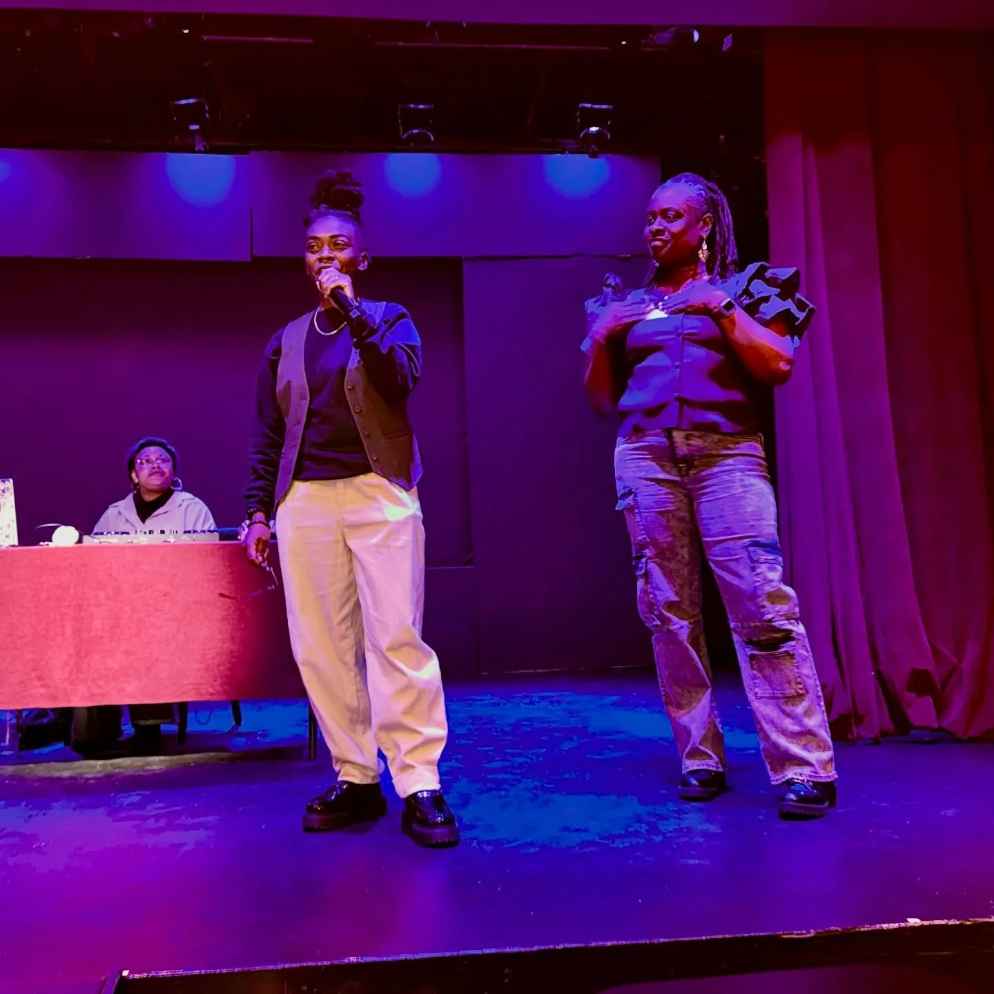 Qing, Aneesah, and DJ Big Drii kicking off the LGBTQ+ Leadership summit! @qingblaze @biigdrii