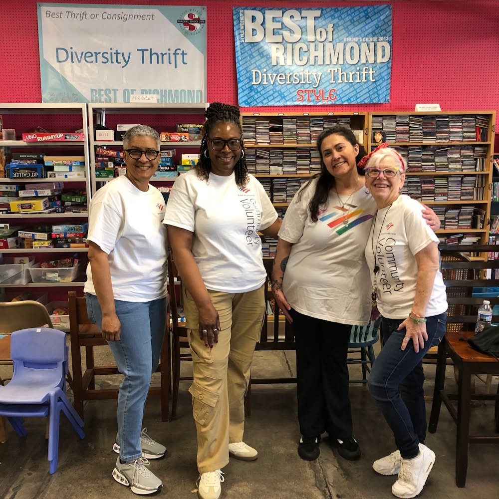 A BIG thank you to our volunteer group from Bank of America! They went through the whole store today and pulled all of the green tag items for our next Quarter Sale so you don't have to hunt for them. They also organized merchandise around the store.