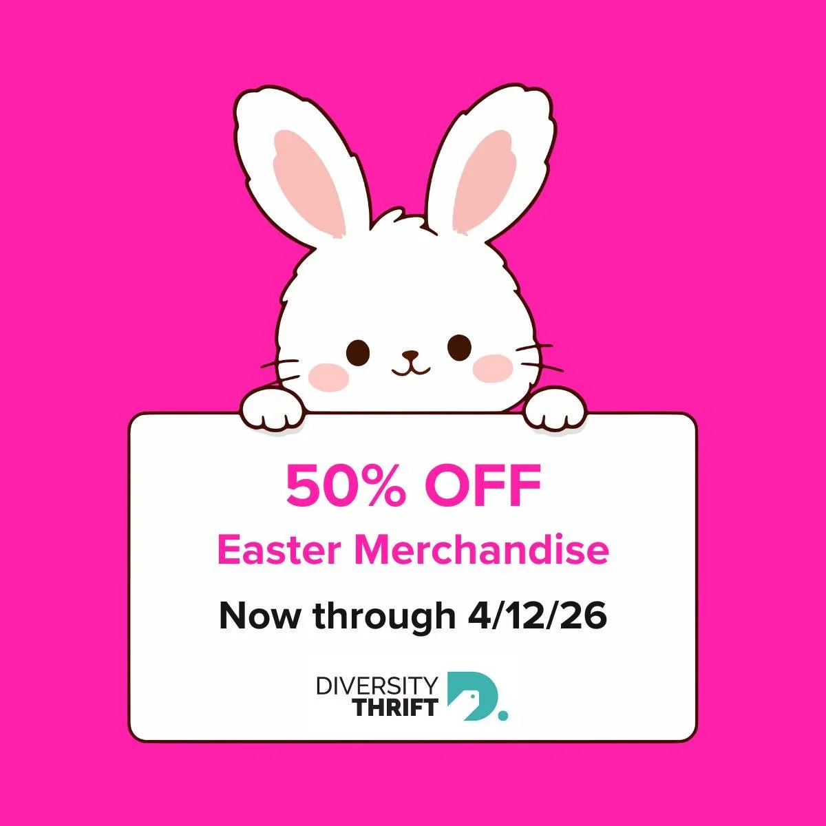 50% OFF Easter merchandise now through April 12, 2026!
Come see us. We're open 10am-6pm at 1407 Sherwood Ave. RVA 23220 (804) 353-8890.  CLOSED Easter Sunday.
#thrifting #ThriftStore #thriftstorefinds 
#bunny #easterbunny