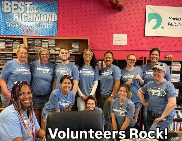 A BIG thank you to our volunteer group from Carmax! They went through the whole store today and pulled all the green tag items for our Quarter Sale this weekend so you don&rsquo;t have to hunt for them. They also organized our puzzles and games, seas