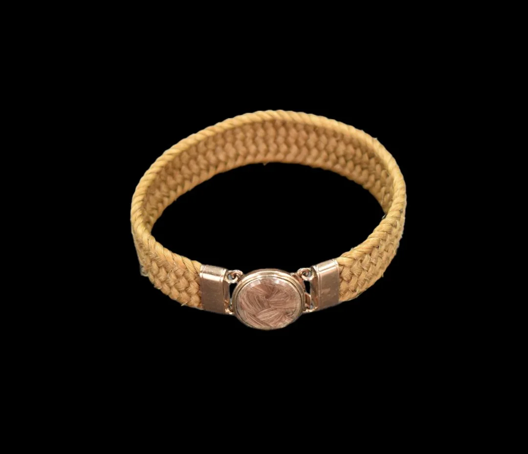 small view Victorian hairwork mourning bracelet