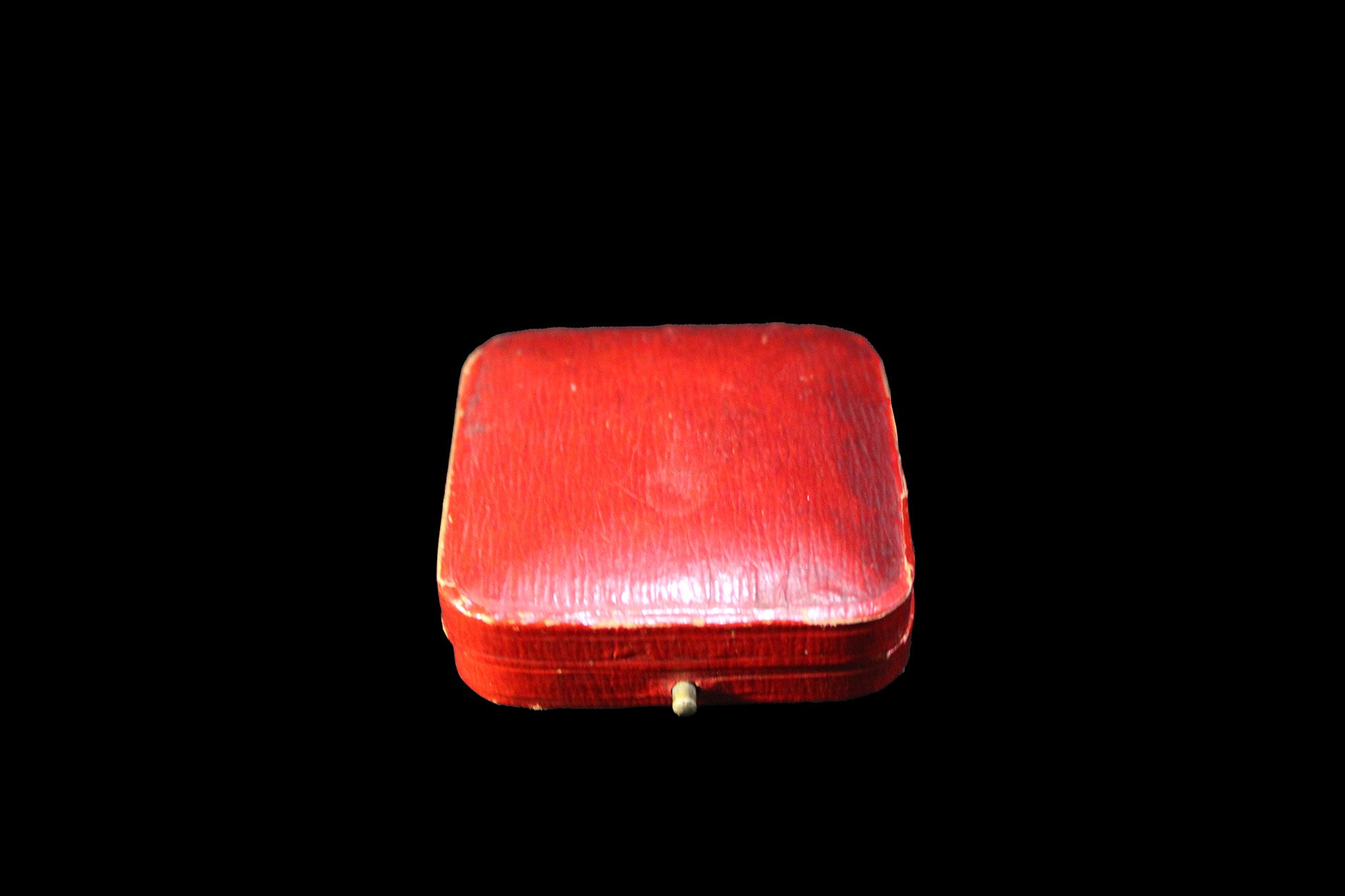 Red antique jewelry case