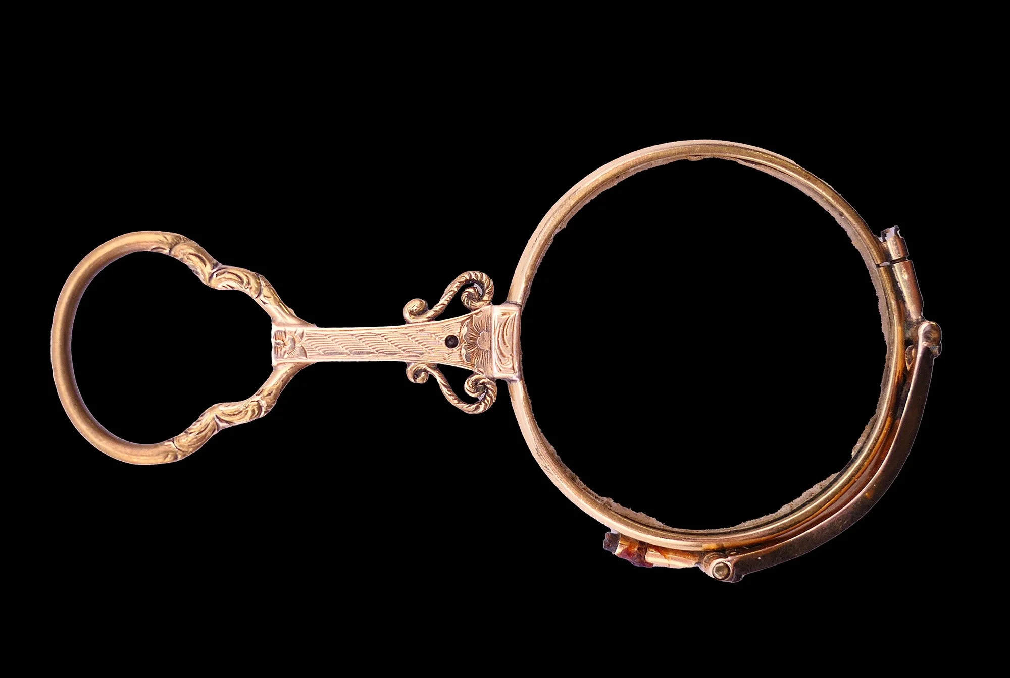 Victorian folding eyeglasses handheld lorgnette