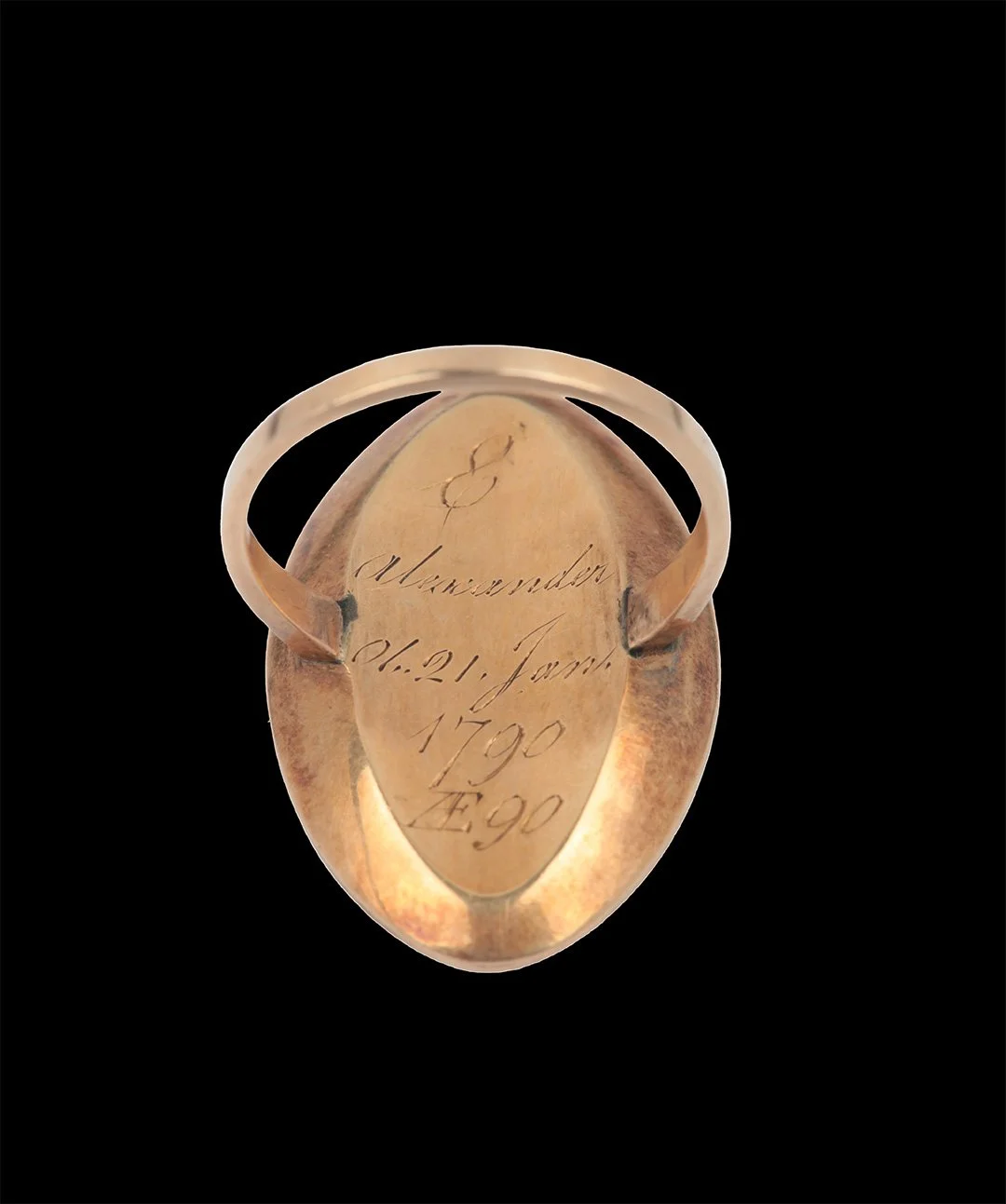 Georgian gold mourning ring inscribed and dated 1790