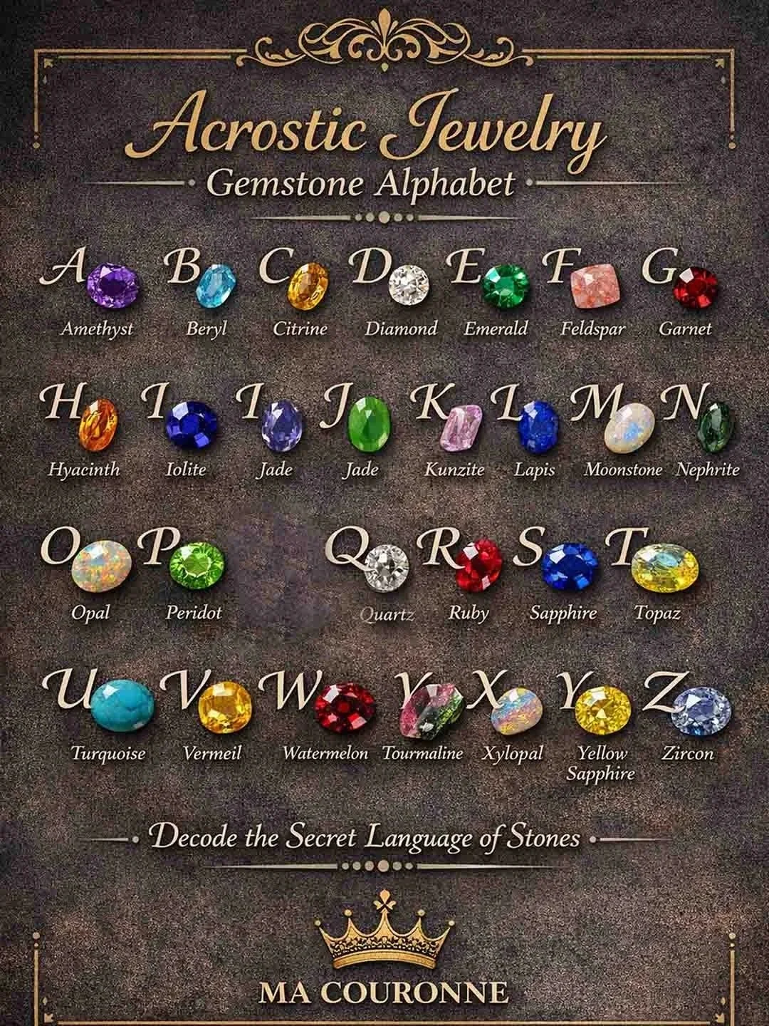 How to Decode an Acrostic Jewel - Gemstone Alphabet