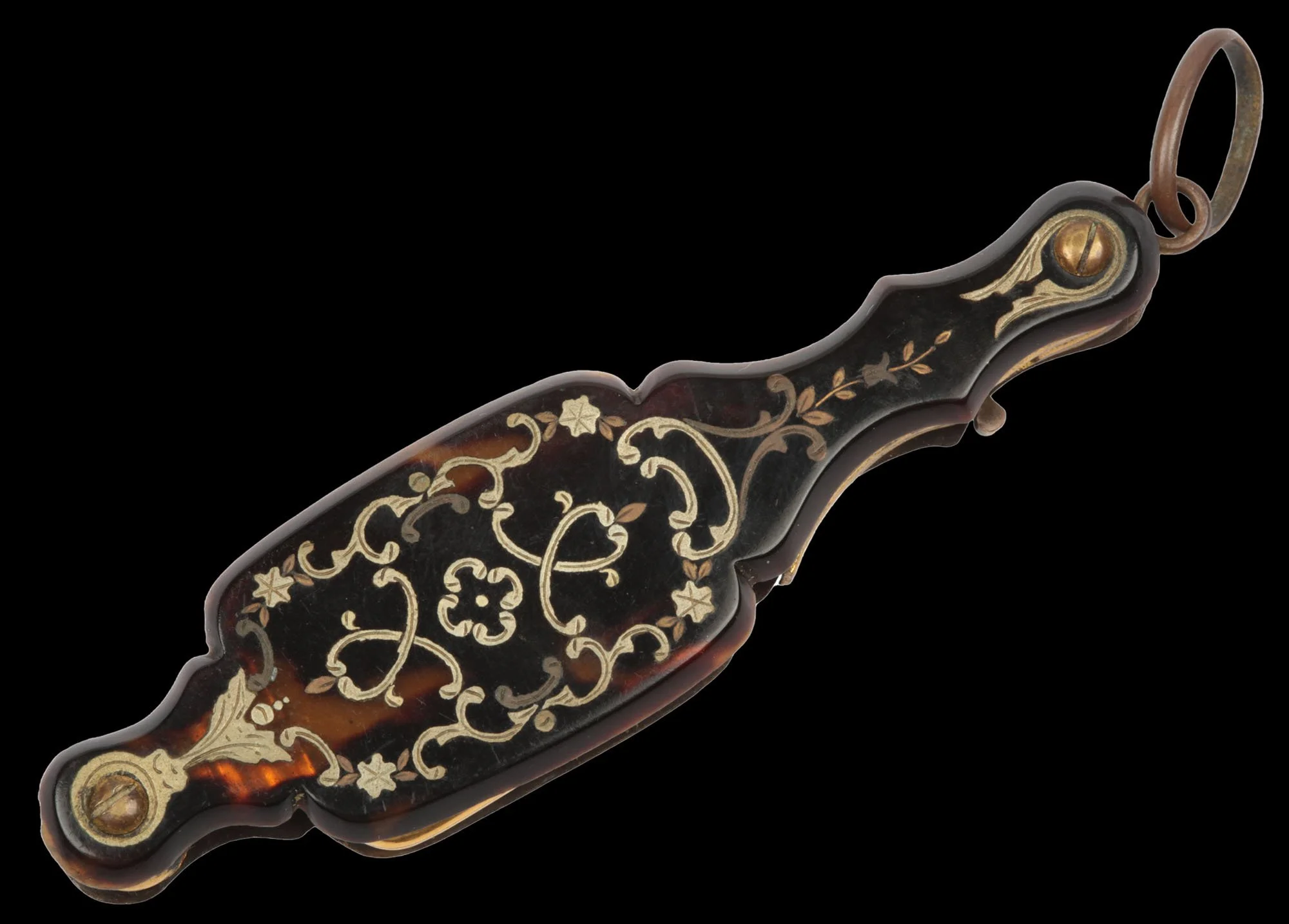 Rear view Victorian Tortoiseshell & Gilt Lorgnette