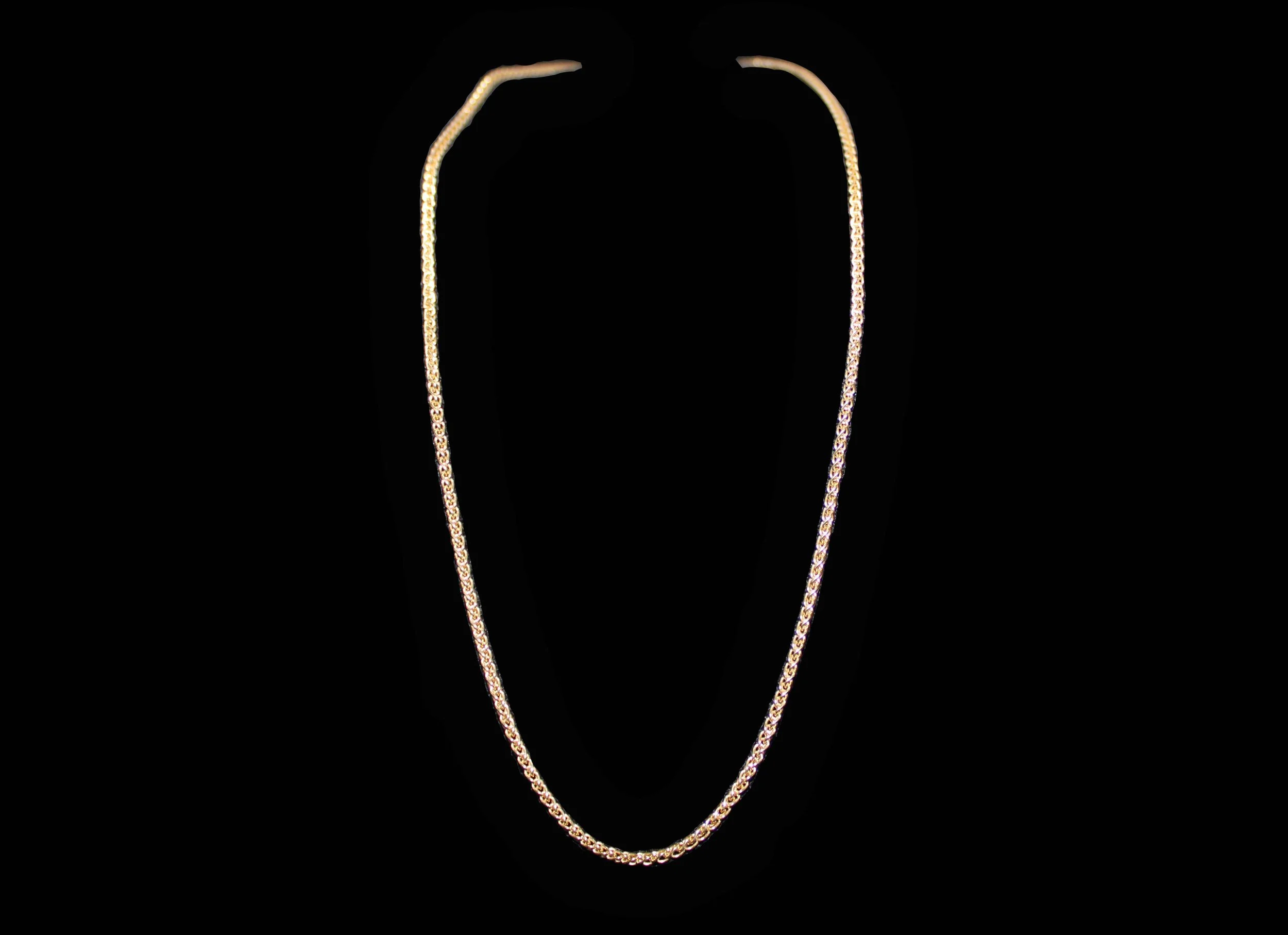 20-inch Antique 18K Gold Wheat Link Chain
