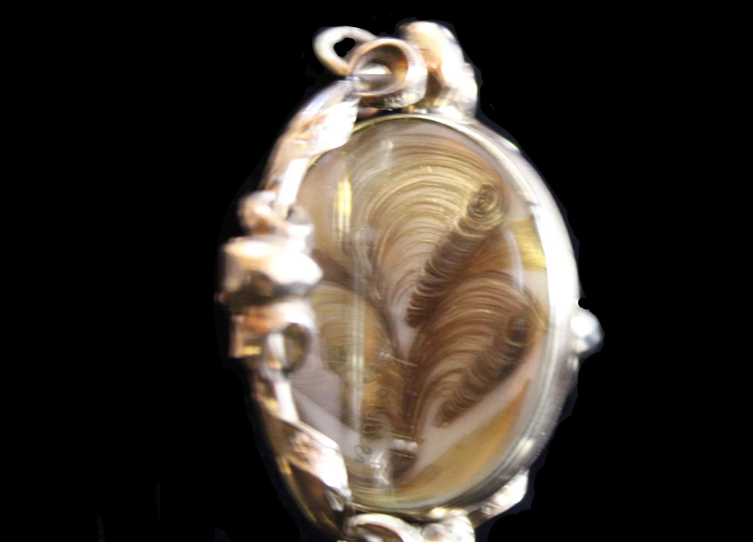 50% rotation closeup Oval Hairwork Locket