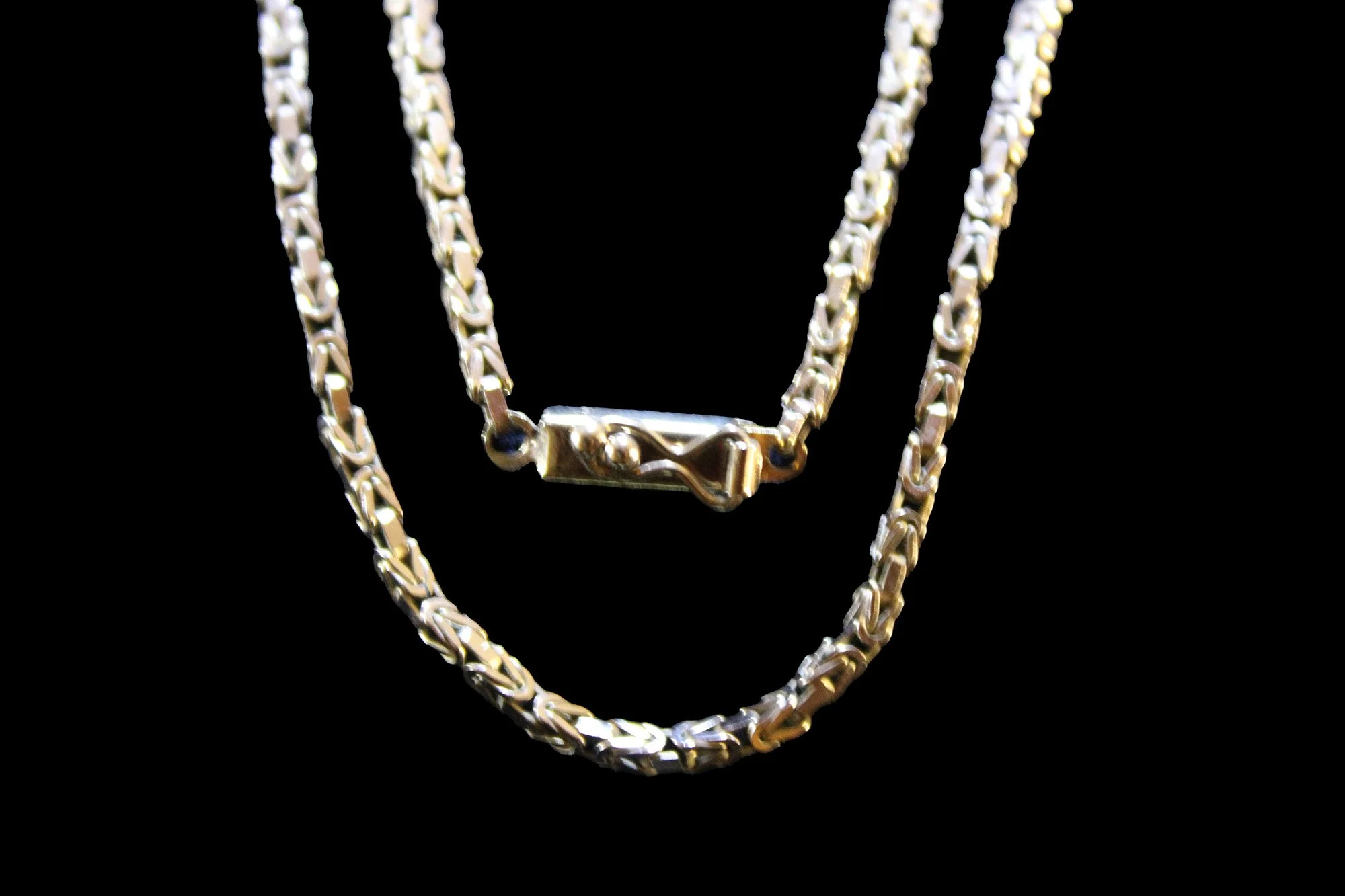Vintage 9K Gold Fancy Interlocking Link Chain