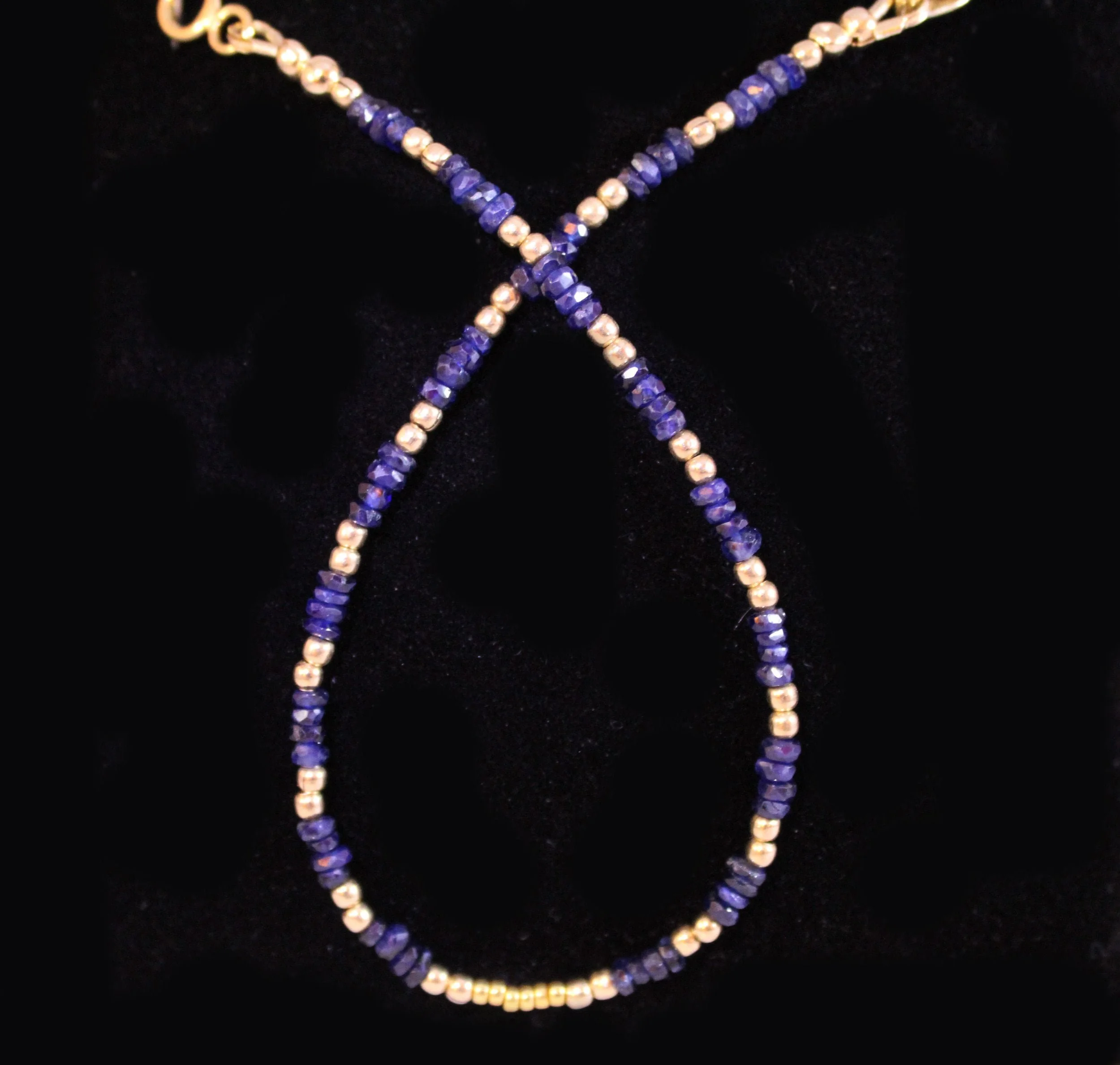 Luxurious Stackable Burma Blue Sapphire Bead Bracelet