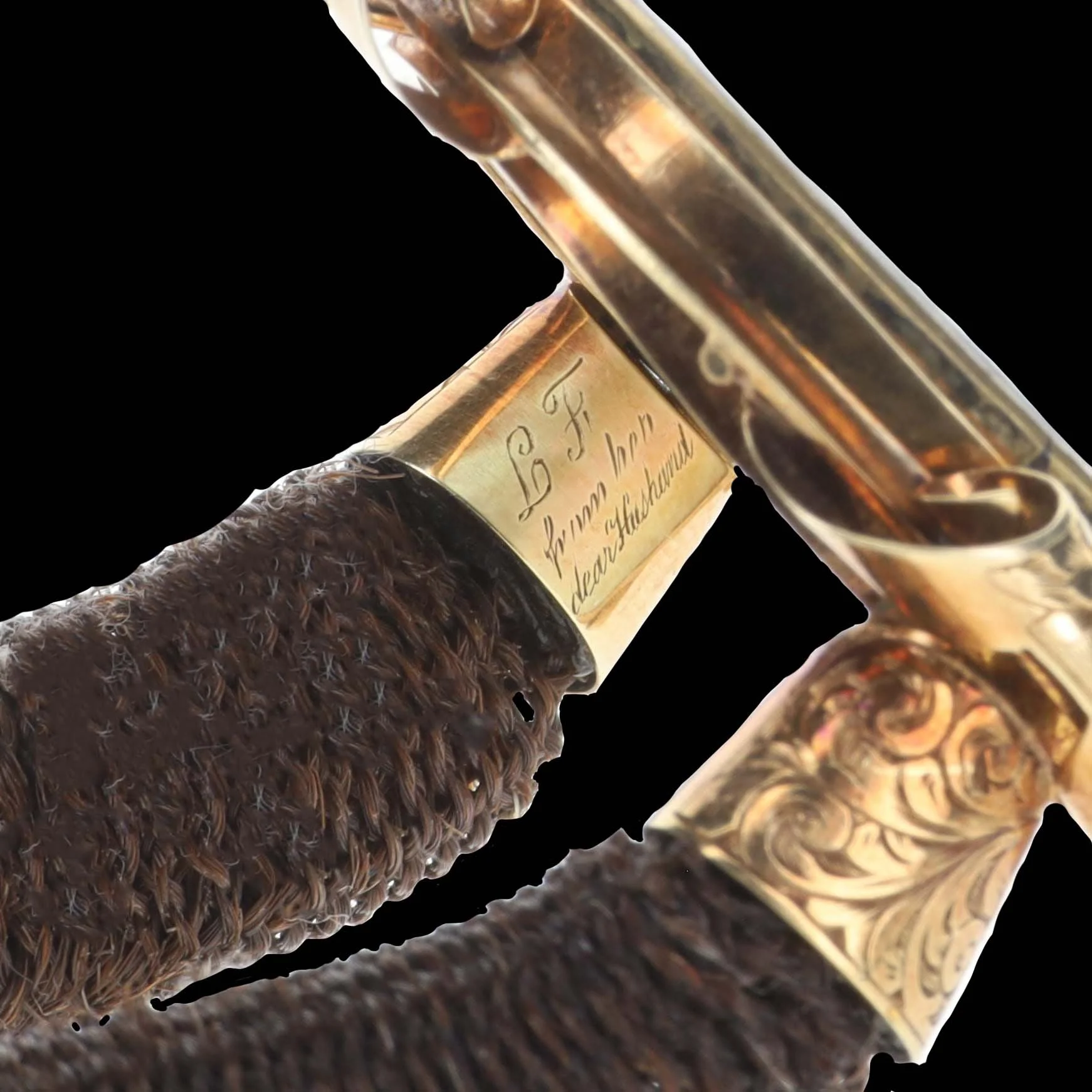 Victorian Mourning Hairwork Bracelet with Portrait Locket