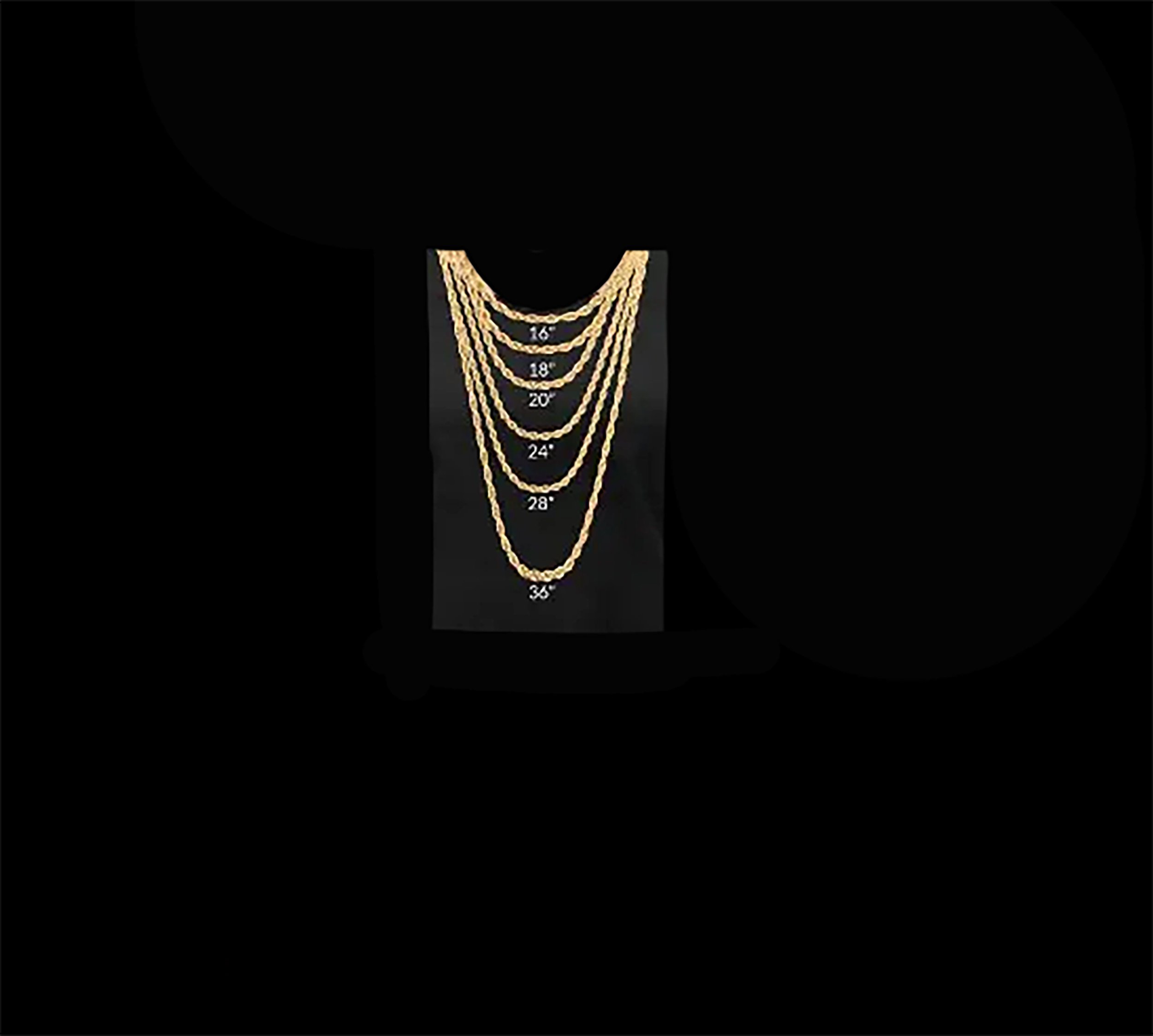 gold chain lengths in inches