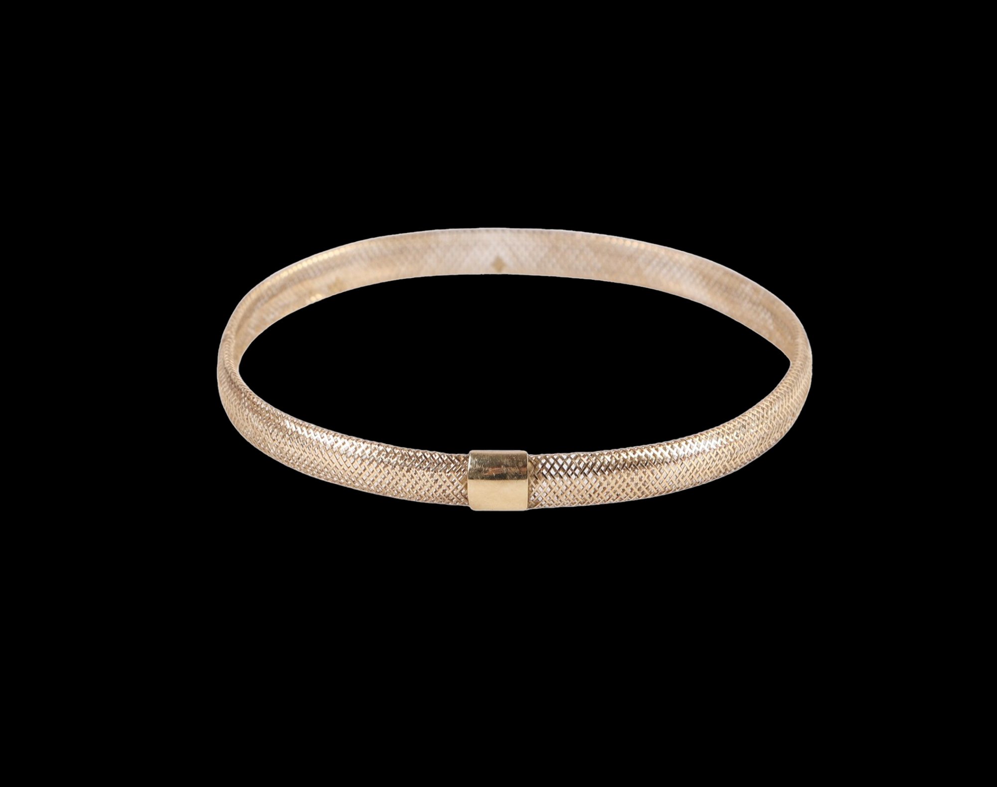 9K Gold Mesh Link Bangle full view