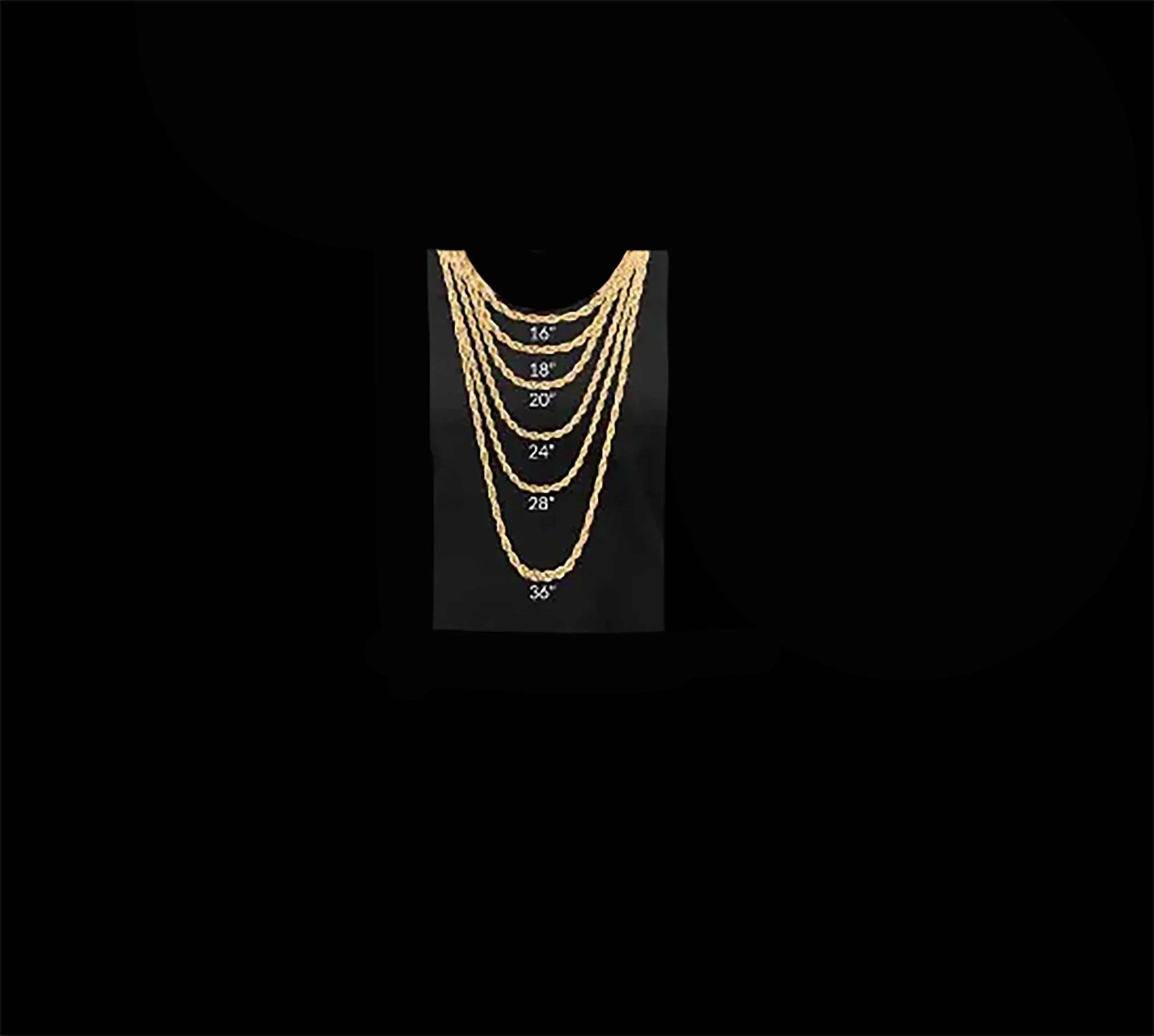 gold chain lengths in inches