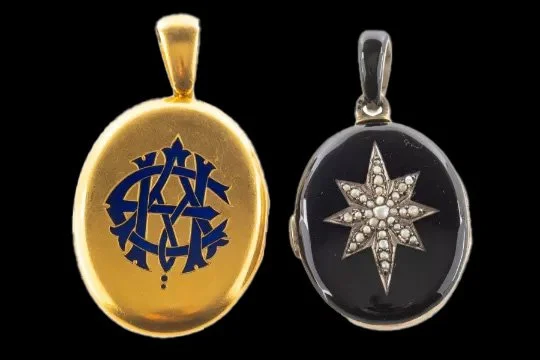 Enamel and Starburst Lockets