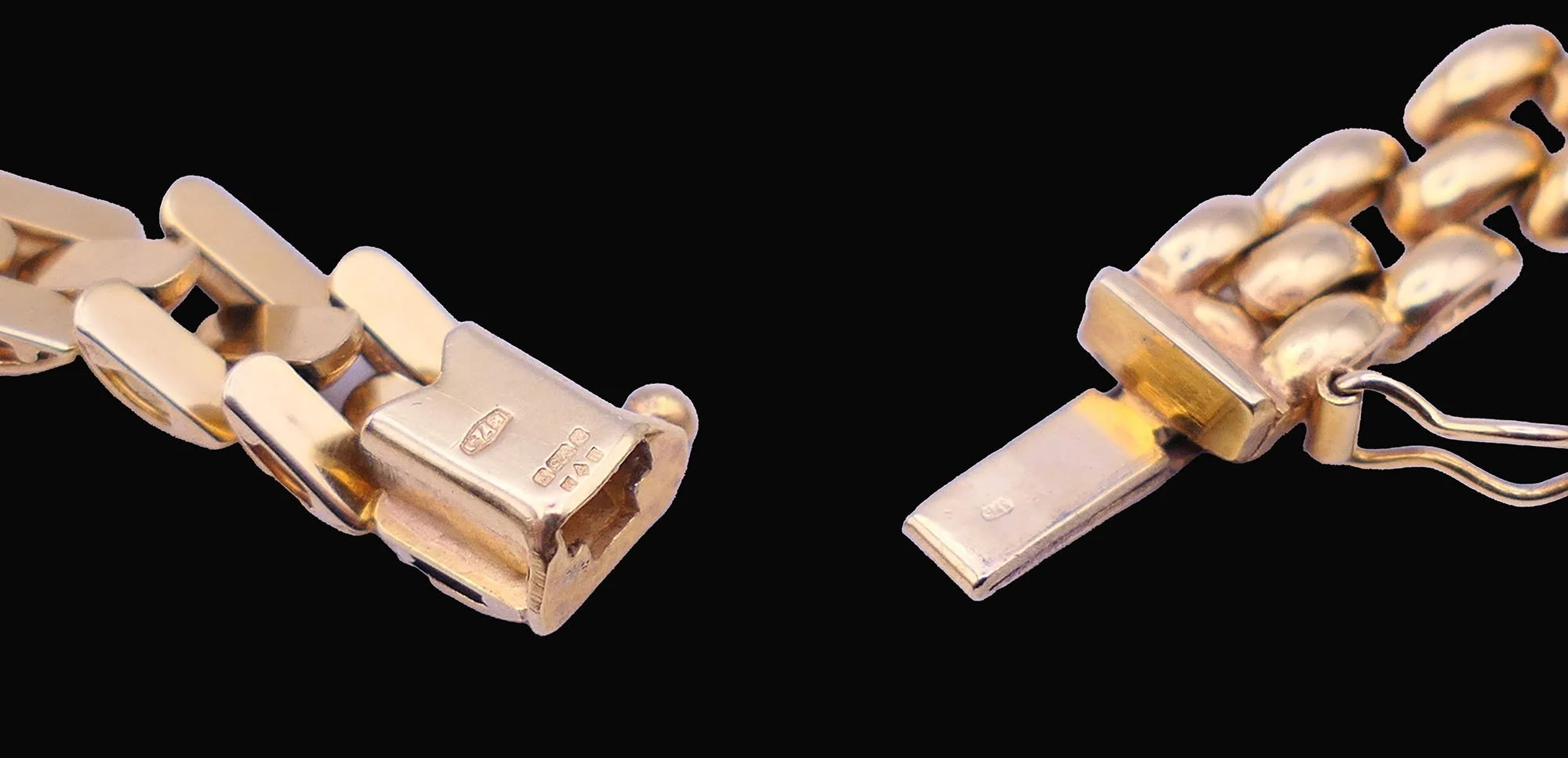 9ct gold hallmark clasp necklace Victorian detail