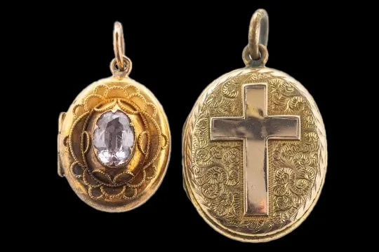 2 Victorian 9K Gold Lockets