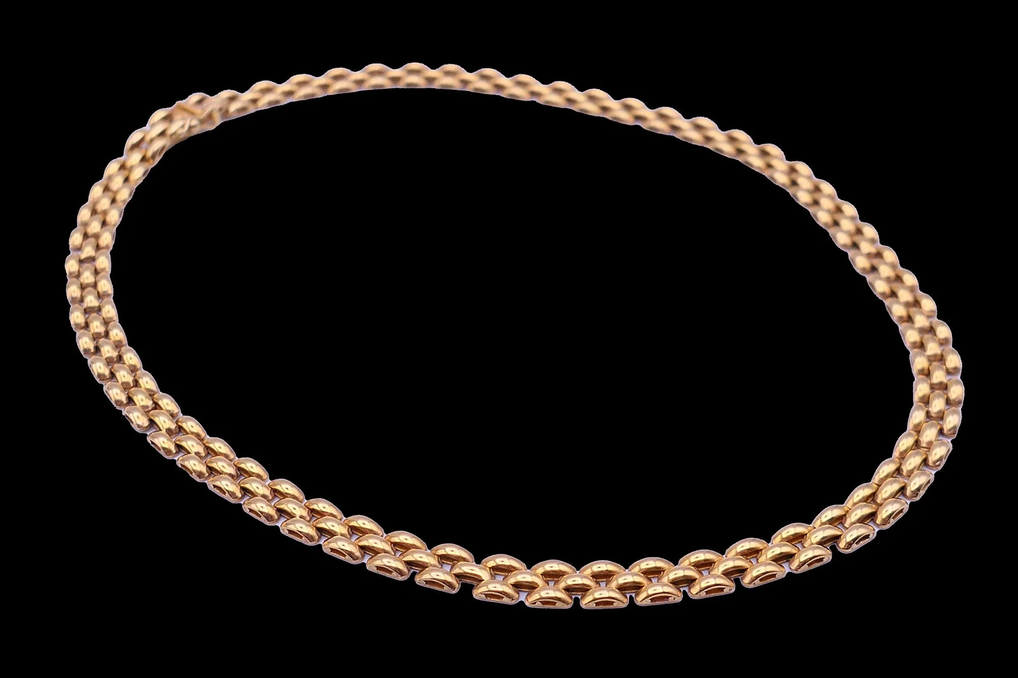 Victorian 9ct gold curb link necklace full view