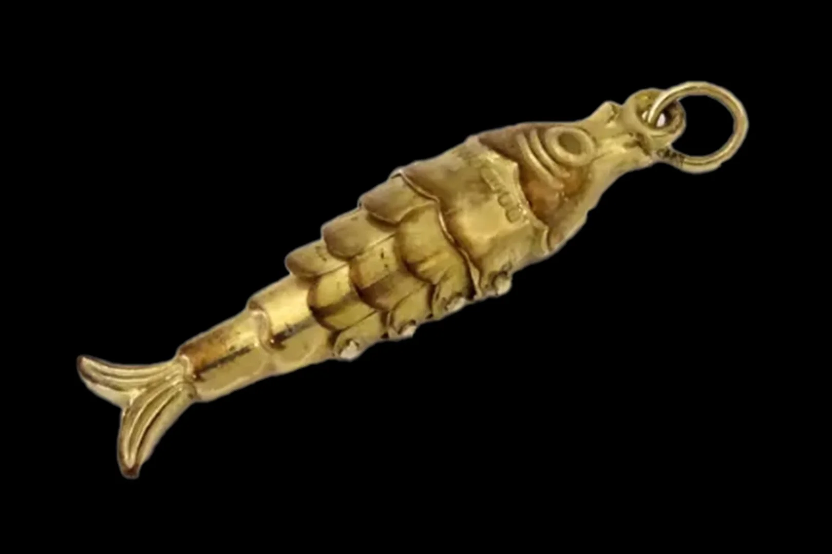 side view hallmarked articulated fish