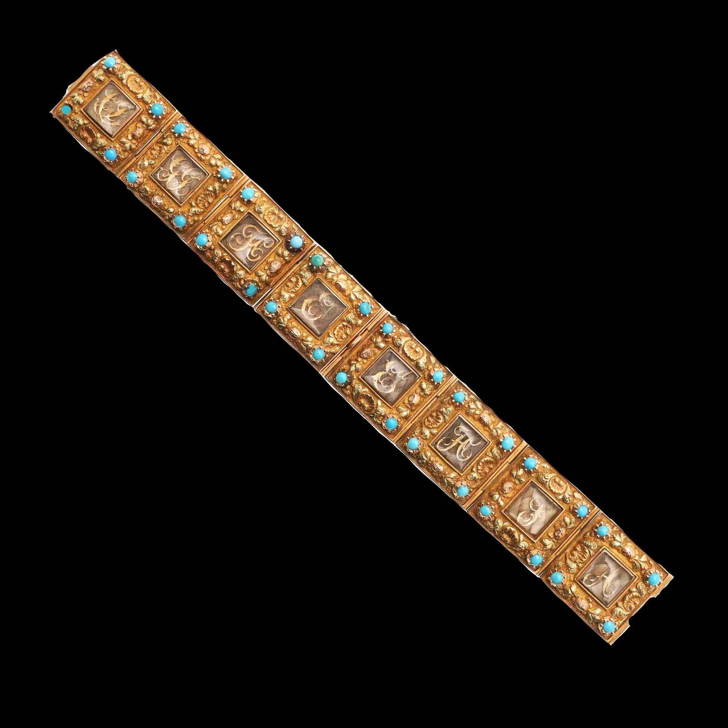 Elizabeth Barrett Browning Regency Hairwork Bracelet