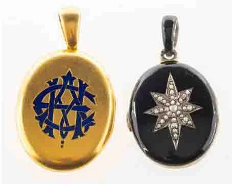 Enamel and Starburst Lockets