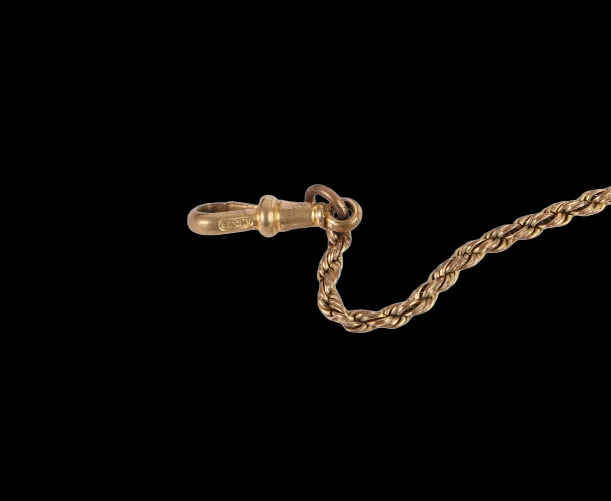 Victorian swivel clasp gold filled Albertina close-up