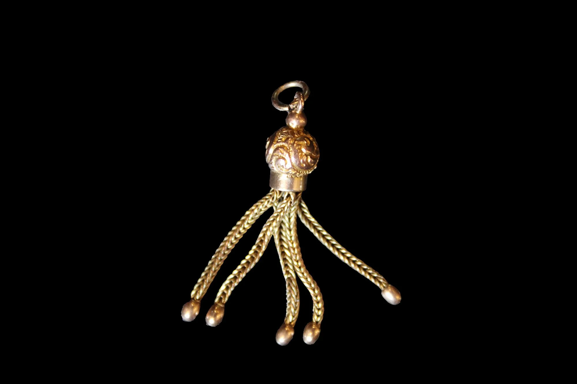 Victorian 9K Rose Gold Tassel Pendant