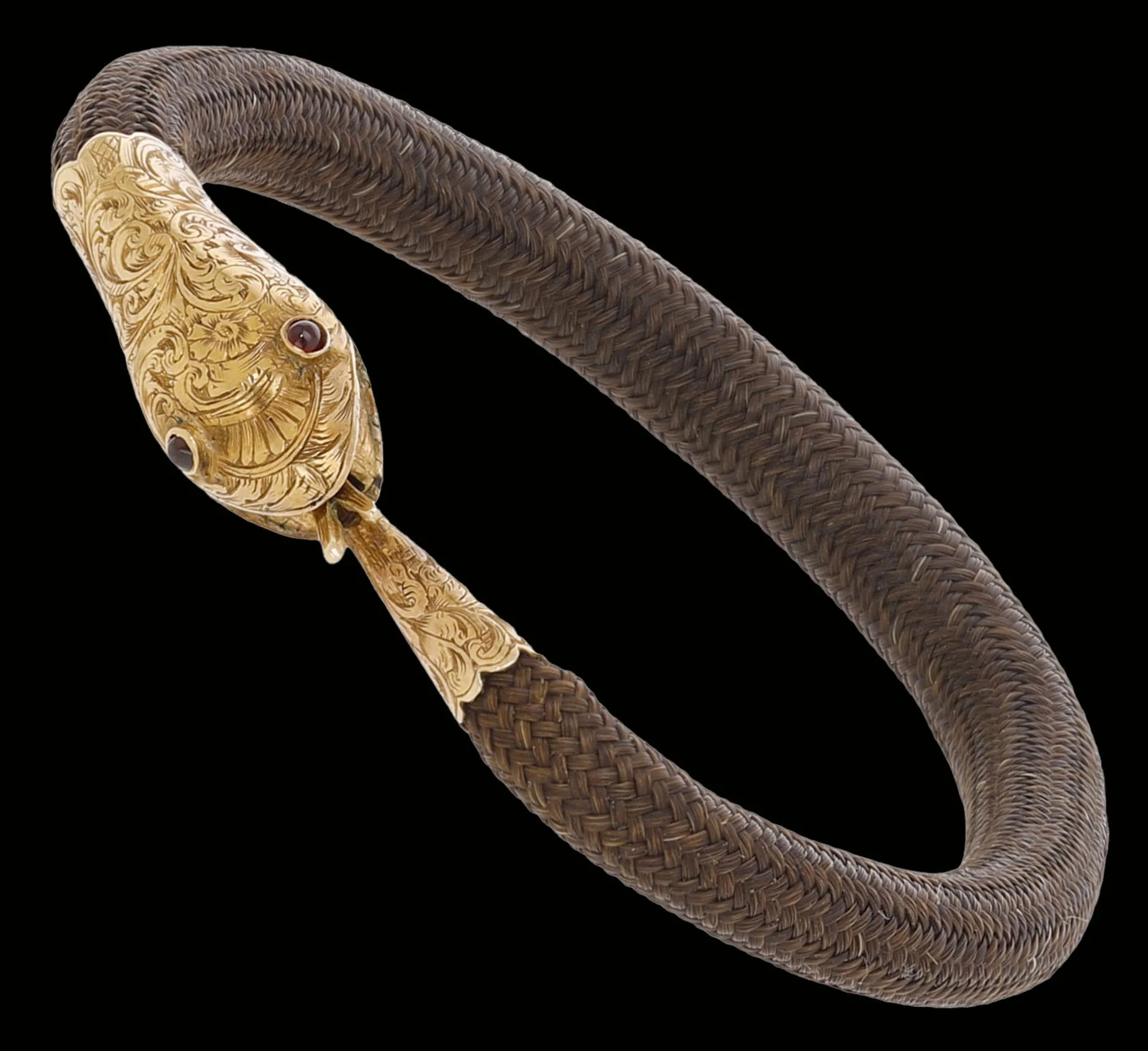 Ouroboros Serpent Hairwork Bracelet