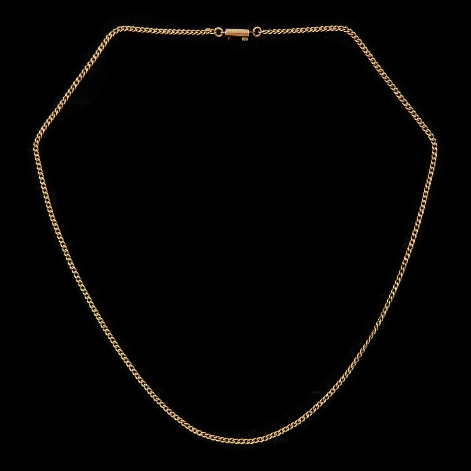 10K Rose Gold Curb Link Chain Necklace with Barrel Clasp