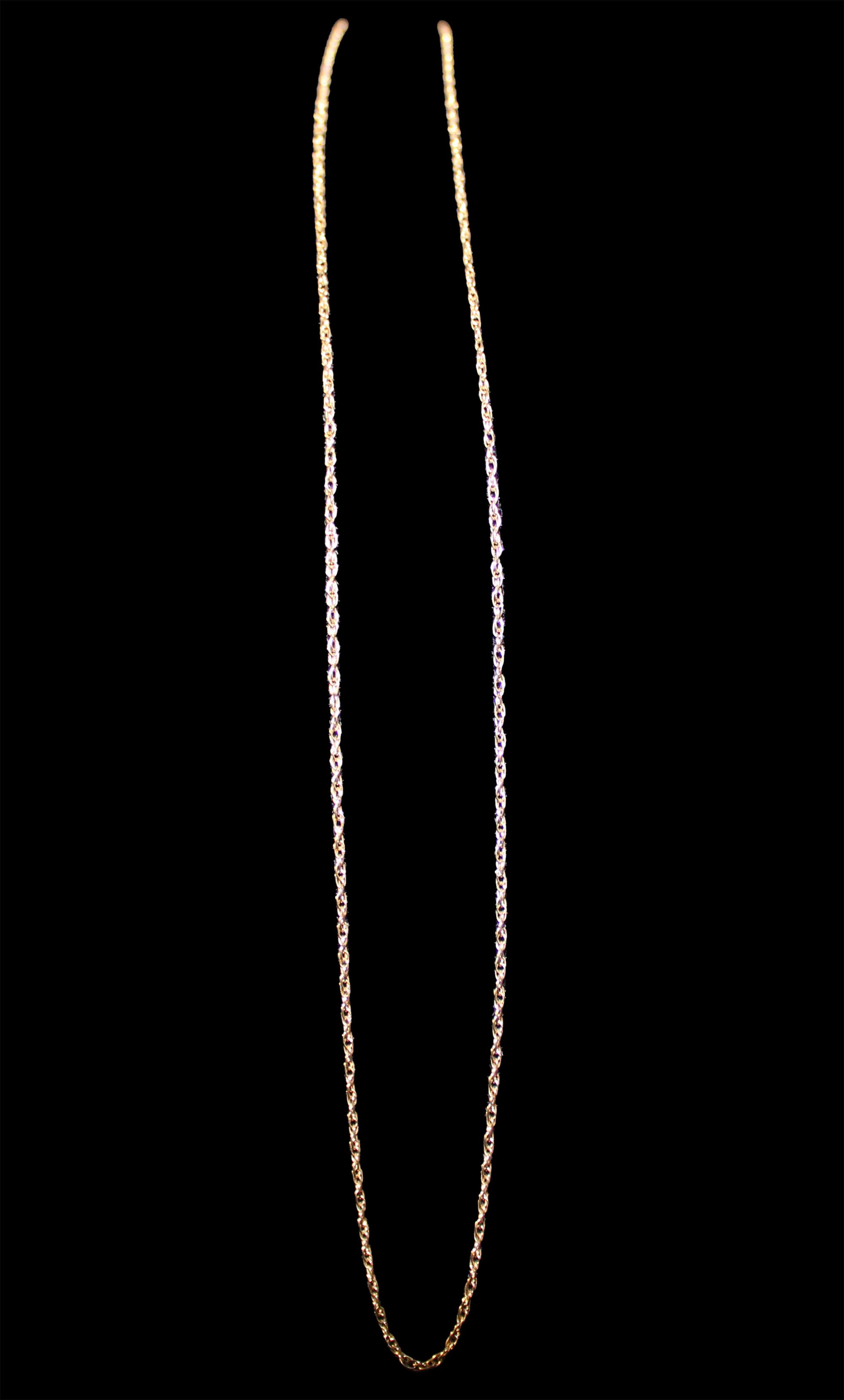 long view 18 Inch 9K Gold Dainty Victorian Twist Chain