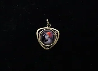 Limoges pendant of a woman