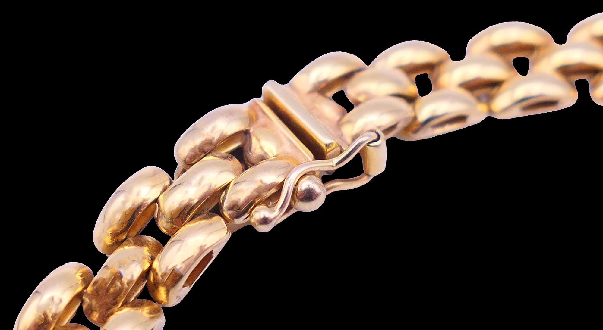 Exceptional Victorian 9K Gold Curb Link Necklace