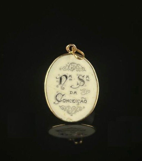 Antique Gold Enamel Charm