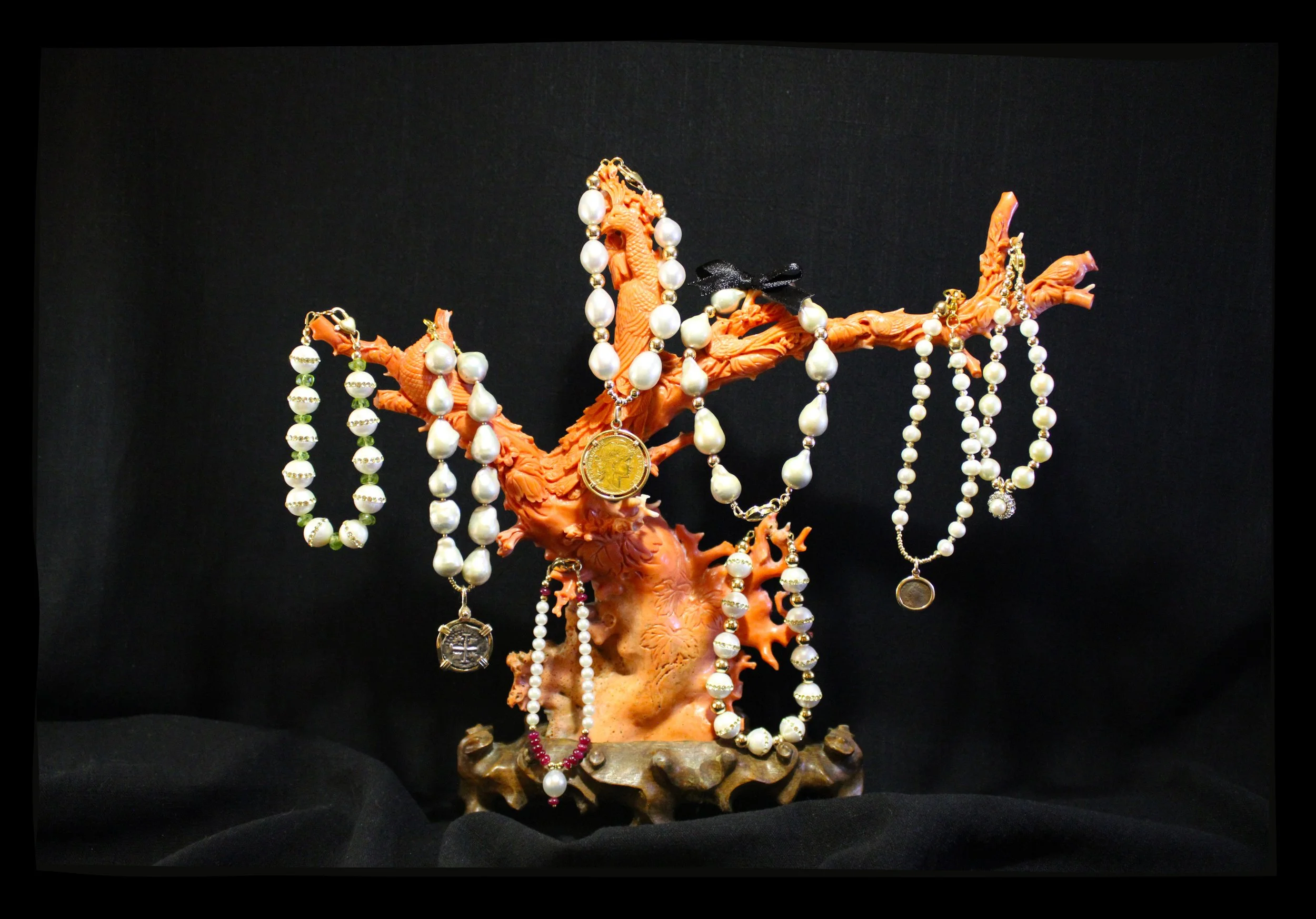 Antique Coral Stand