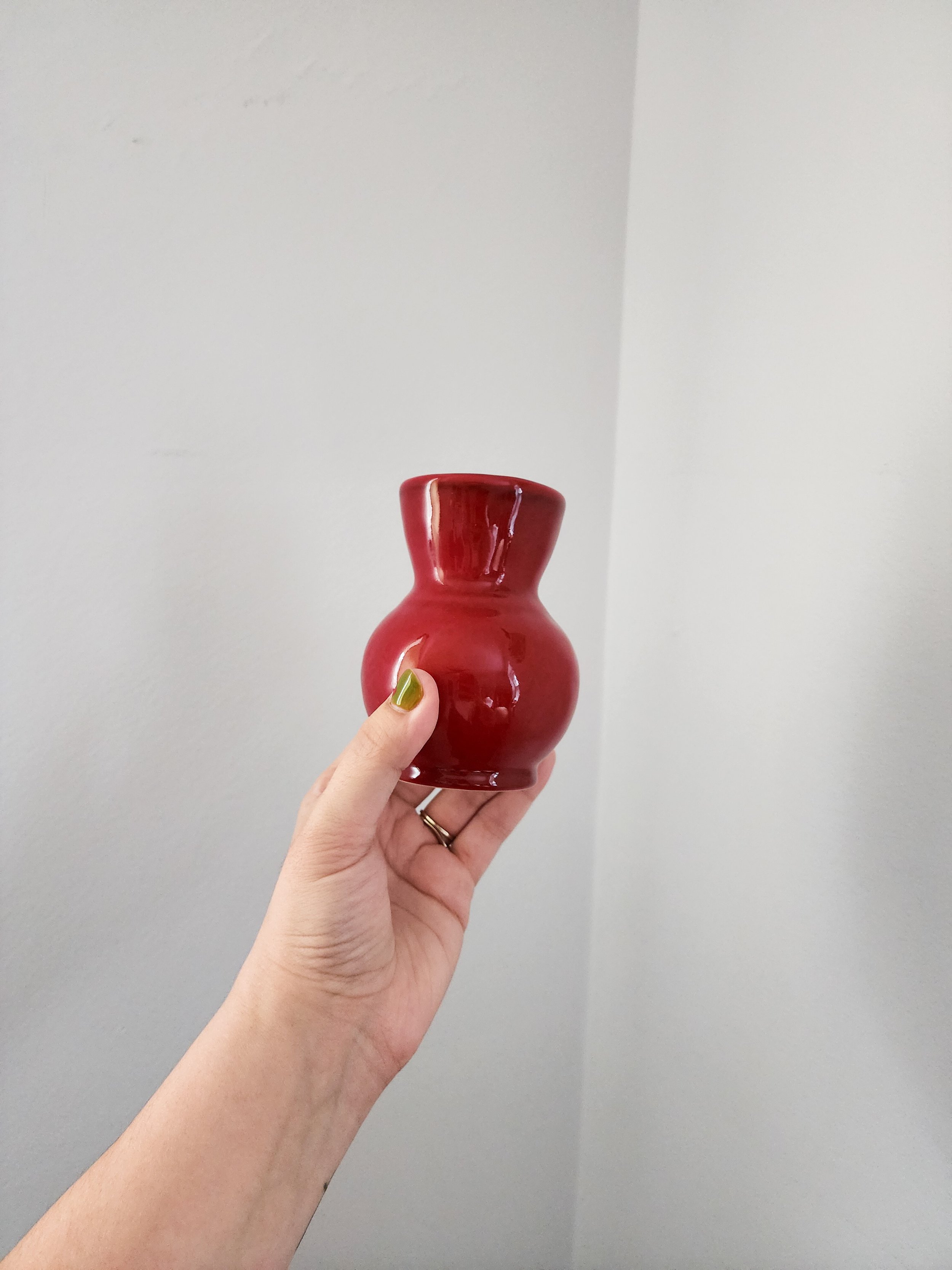 Crate & Barrel Mini Red Vase