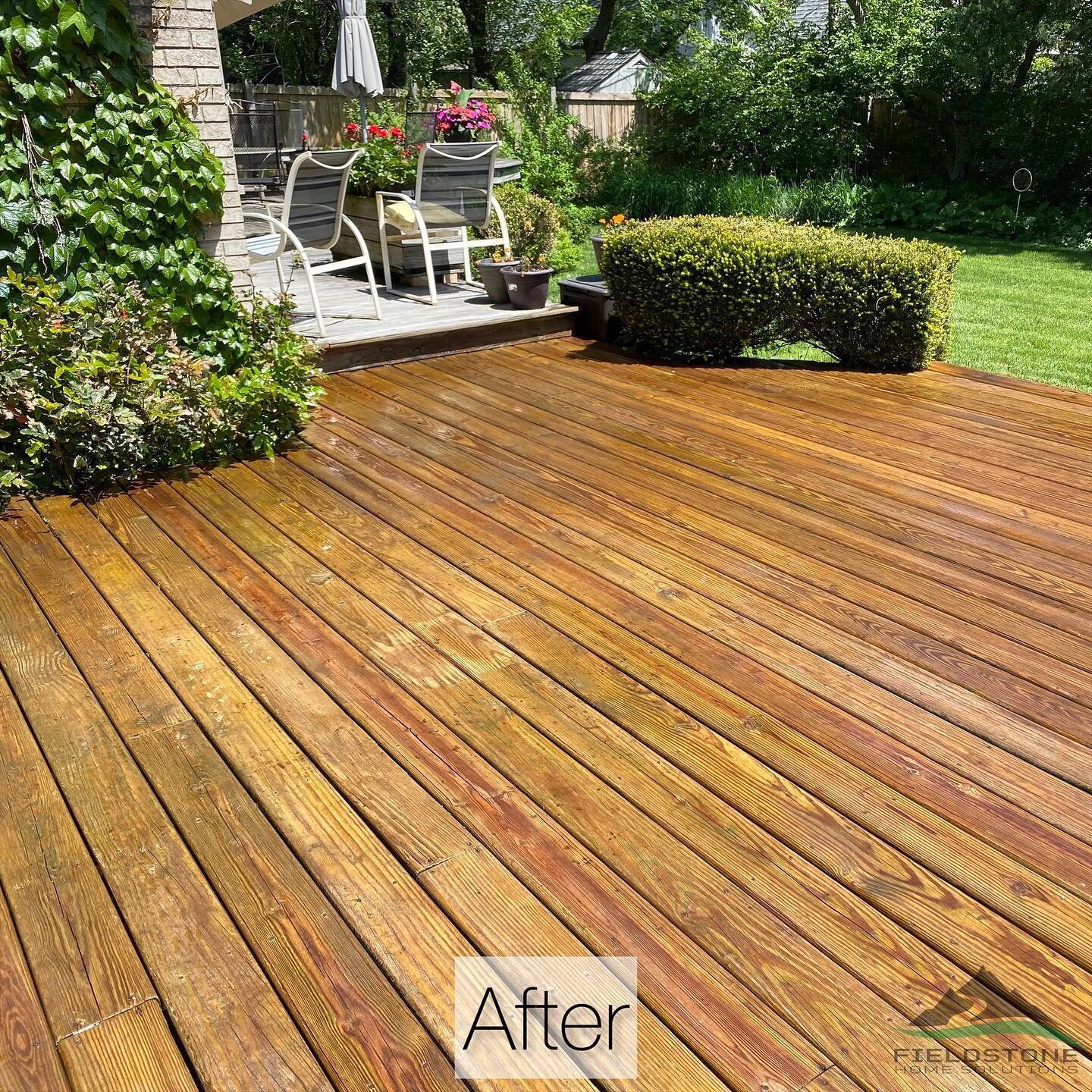Deck: After -&gt; Before

Contact @fieldstonehomesolutions to schedule power washing for a deck, patio, or driveway refresh today!

@dewalttough 2100 PSI electric pressure washer - claiming the top spot of new favorite tool

#fieldstonehomesolutions 