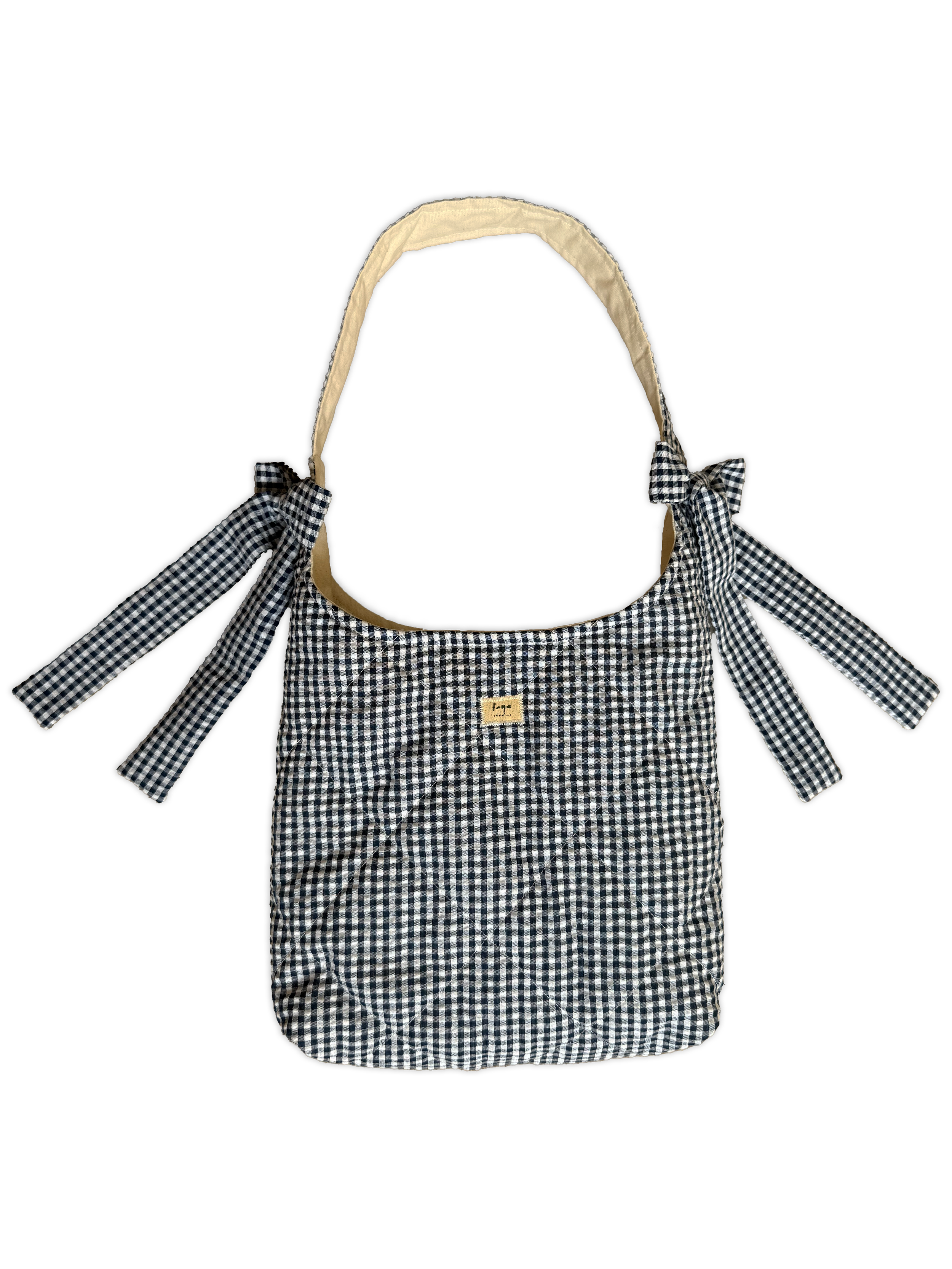 The Blue Gingham Slouchy Bow Bag
