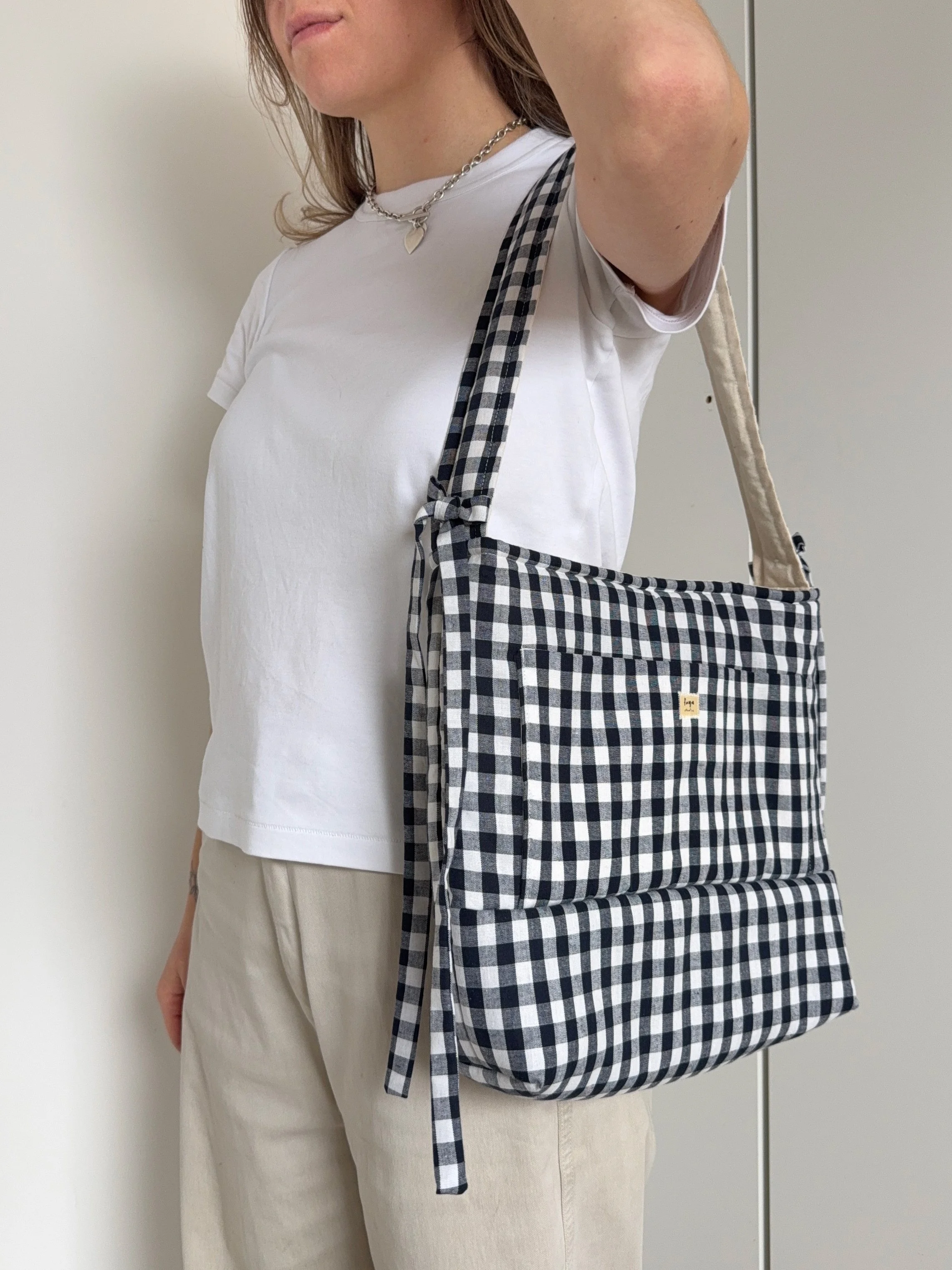 The Large Gingham Bow Bag