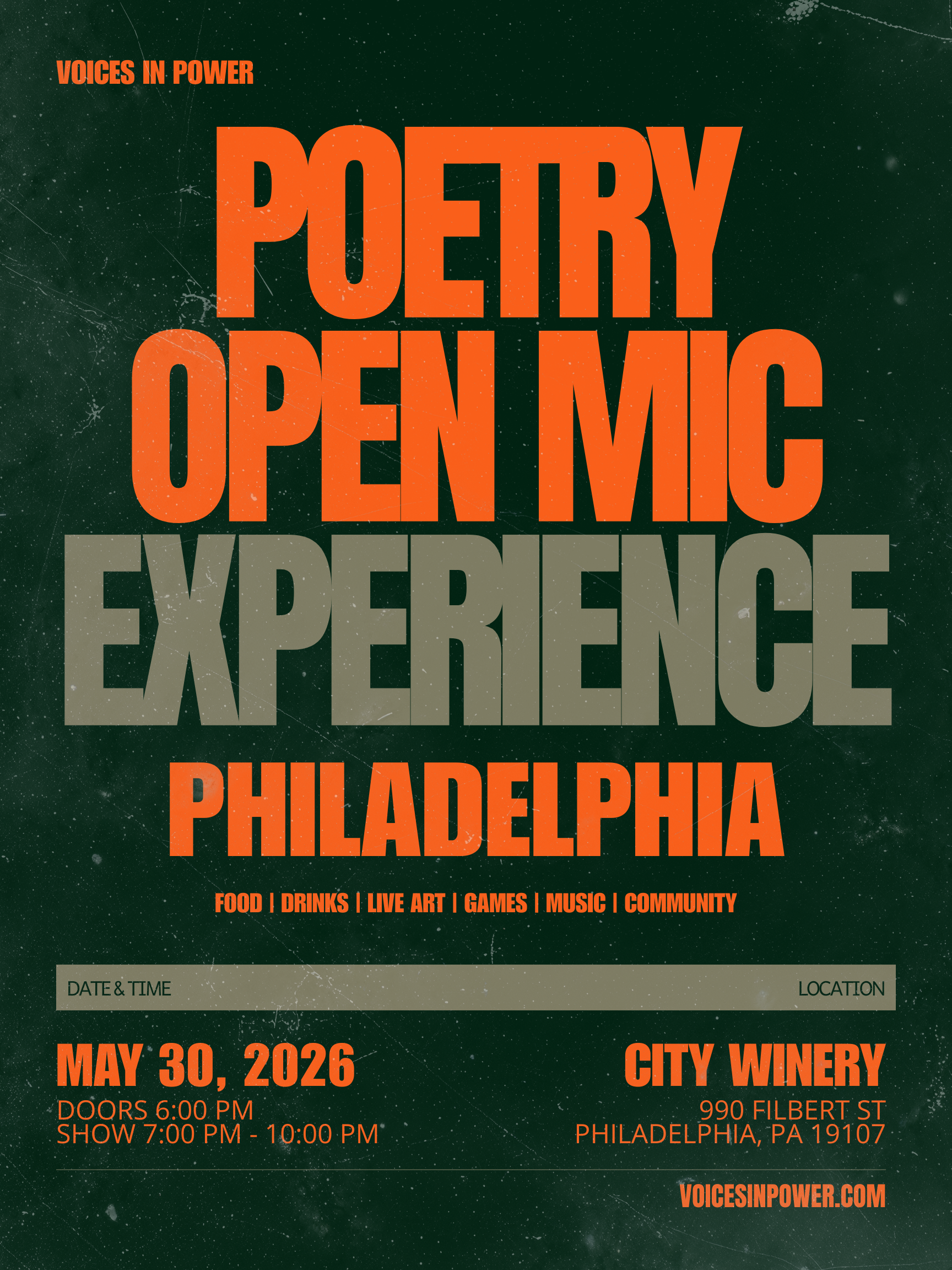 Philadelphia - a Poetry Open Mic Experience | Voices In Power